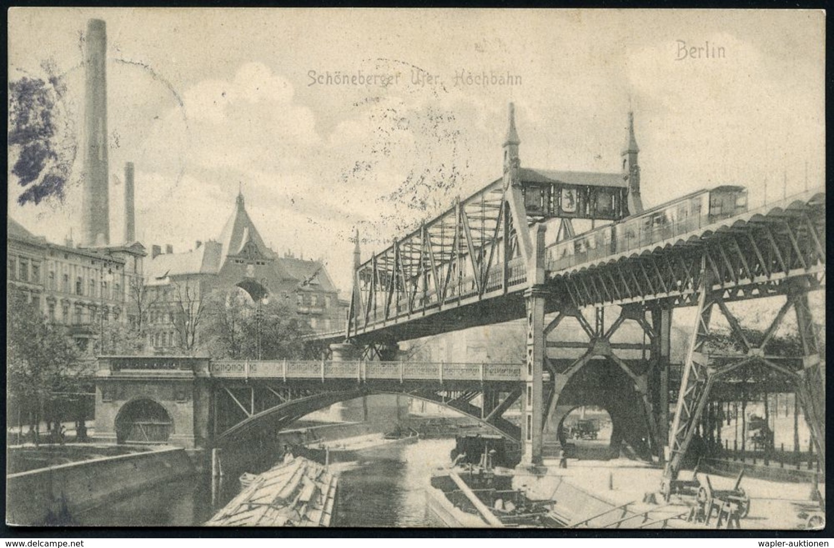 UNTERGRUNDBAHN /U-BAHN : Berlin-Kreuzberg 1907/25 U-Bahn Landwehrkanal/Anhalter Bhf., 13 verschiedene s/w.-Foto-Ak. , me