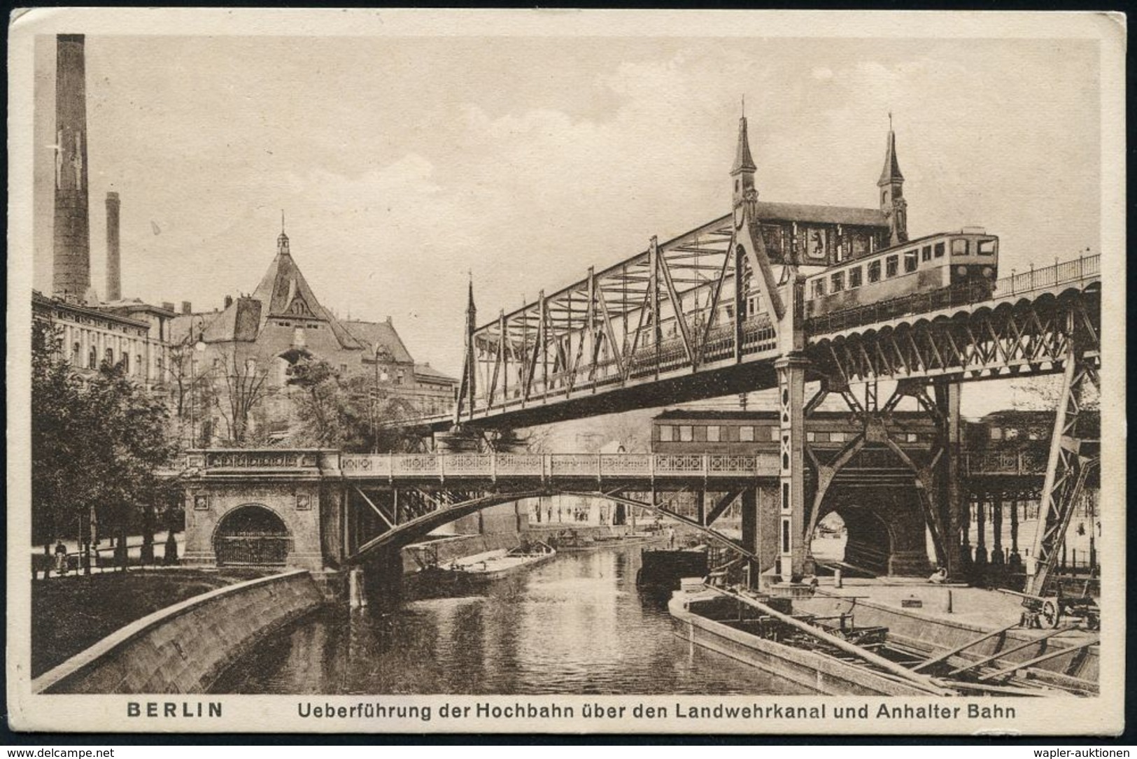 UNTERGRUNDBAHN /U-BAHN : Berlin-Kreuzberg 1907/25 U-Bahn Landwehrkanal/Anhalter Bhf., 13 verschiedene s/w.-Foto-Ak. , me