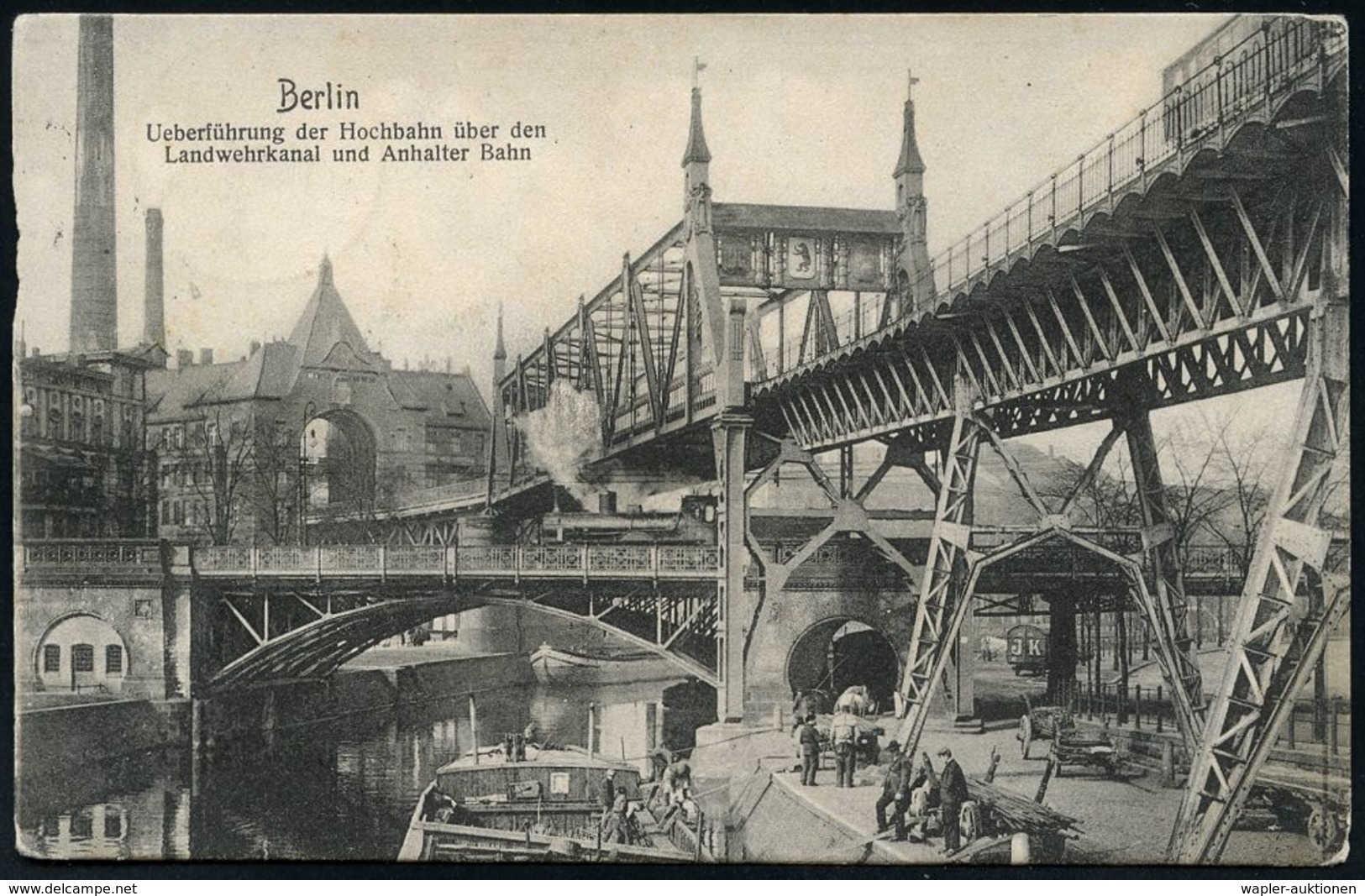 UNTERGRUNDBAHN /U-BAHN : Berlin-Kreuzberg 1907/25 U-Bahn Landwehrkanal/Anhalter Bhf., 13 verschiedene s/w.-Foto-Ak. , me