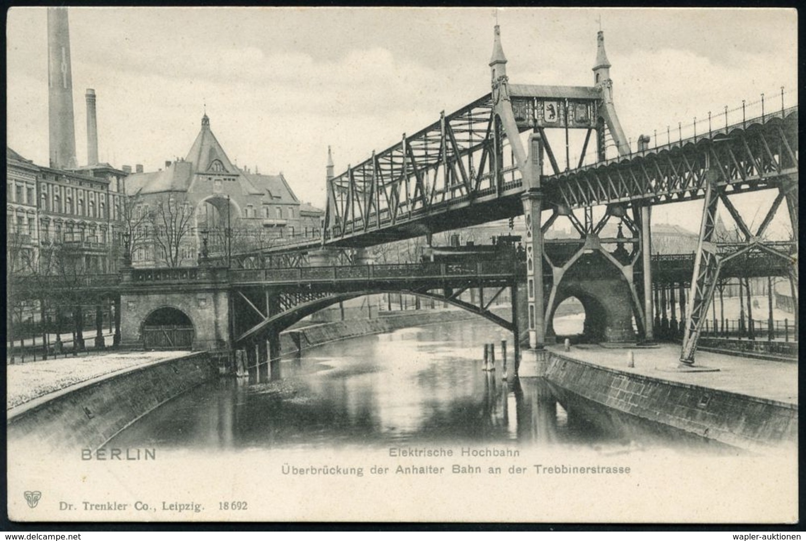 UNTERGRUNDBAHN /U-BAHN : Berlin-Kreuzberg 1907/25 U-Bahn Landwehrkanal/Anhalter Bhf., 13 verschiedene s/w.-Foto-Ak. , me