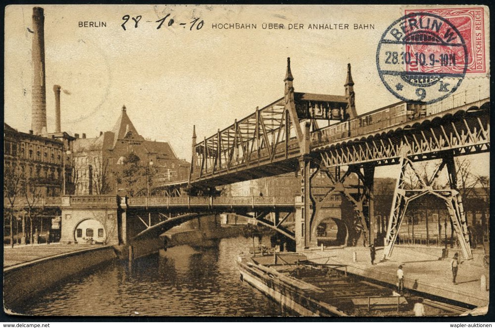 UNTERGRUNDBAHN /U-BAHN : Berlin-Kreuzberg 1908/25 U-Bahn Landwehrkanal/Anhalter Bhf., 12 Verschiedene S/w.-Foto-Ak. , Te - Eisenbahnen