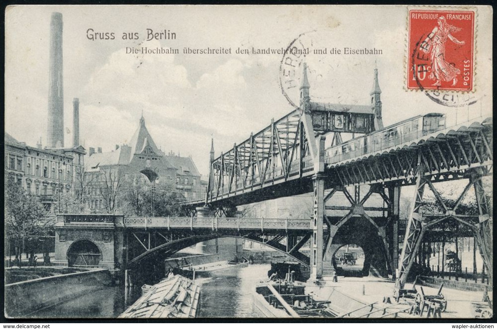 UNTERGRUNDBAHN /U-BAHN : Berlin-Kreuzberg 1908/25 U-Bahn Landwehrkanal/Anhalter Bhf., 12 Verschiedene S/w.-Foto-Ak. , Te - Eisenbahnen