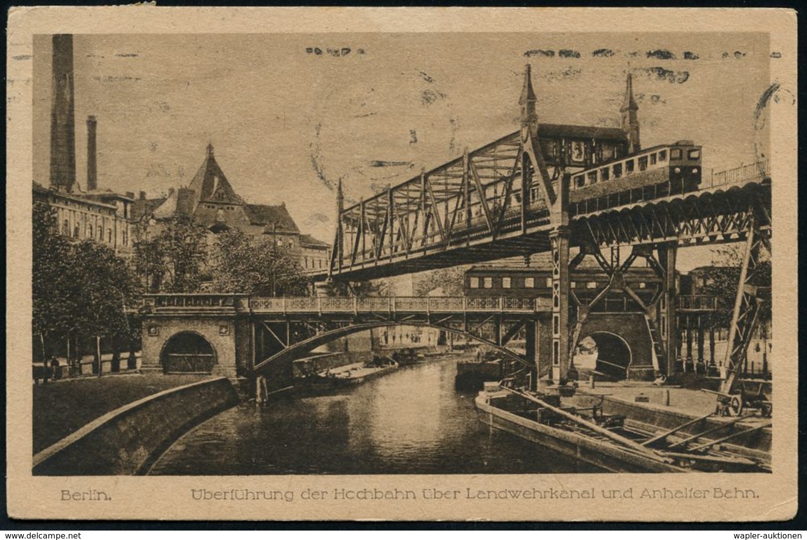 UNTERGRUNDBAHN /U-BAHN : Berlin-Kreuzberg 1908/25 U-Bahn Landwehrkanal/Anhalter Bhf., 12 verschiedene s/w.-Foto-Ak. , te