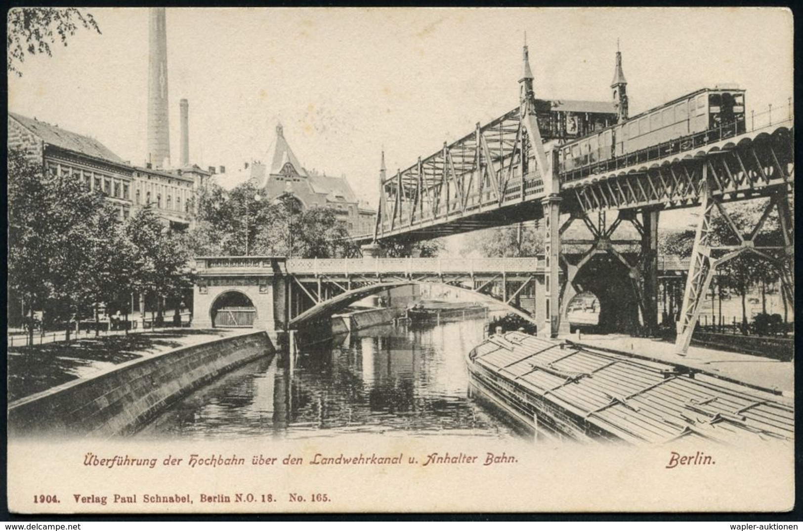 UNTERGRUNDBAHN /U-BAHN : Berlin-Kreuzberg 1908/25 U-Bahn Landwehrkanal/Anhalter Bhf., 12 verschiedene s/w.-Foto-Ak. , te