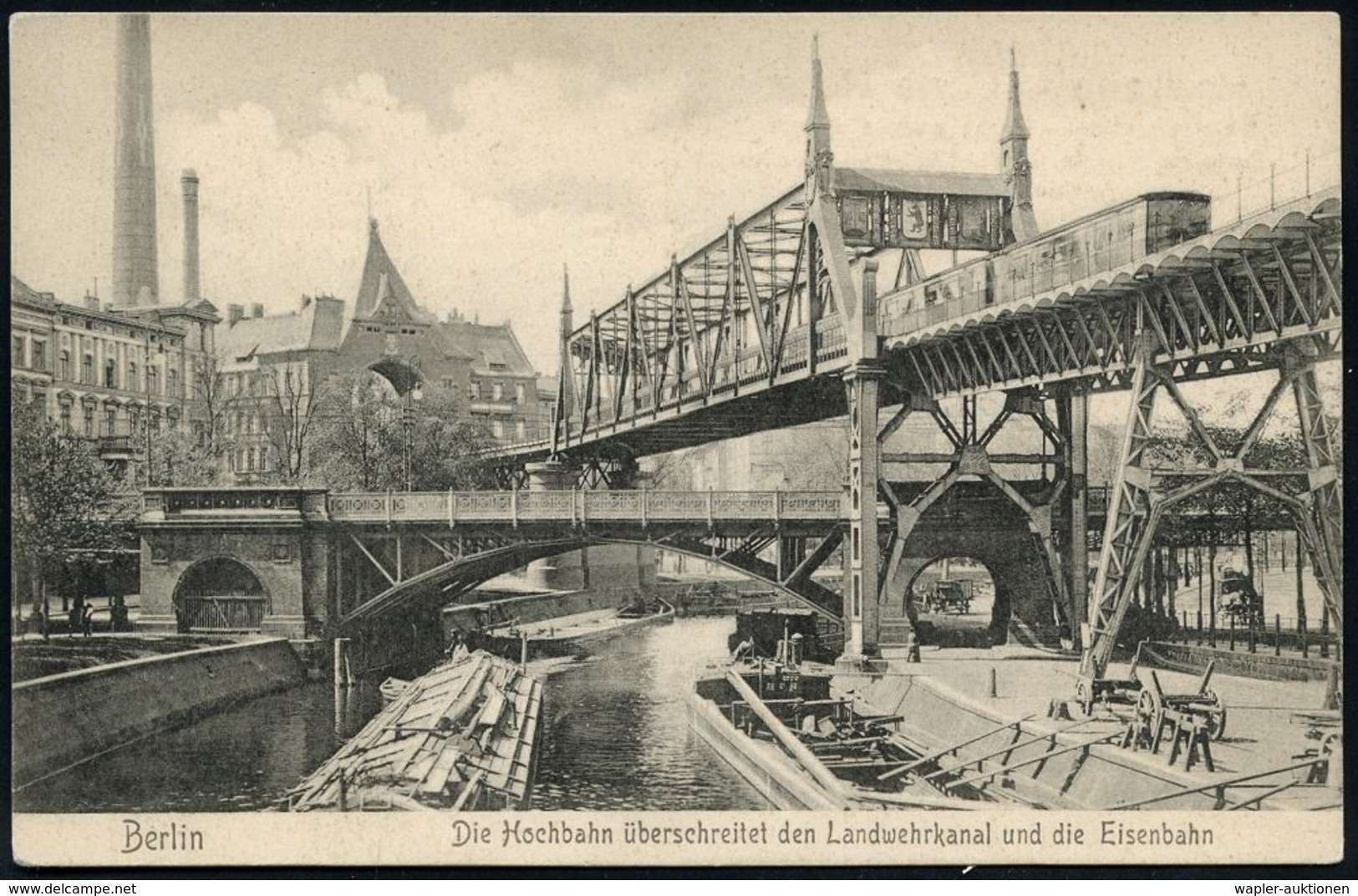 UNTERGRUNDBAHN /U-BAHN : Berlin-Kreuzberg 1908/25 U-Bahn Landwehrkanal/Anhalter Bhf., 12 verschiedene s/w.-Foto-Ak. , te