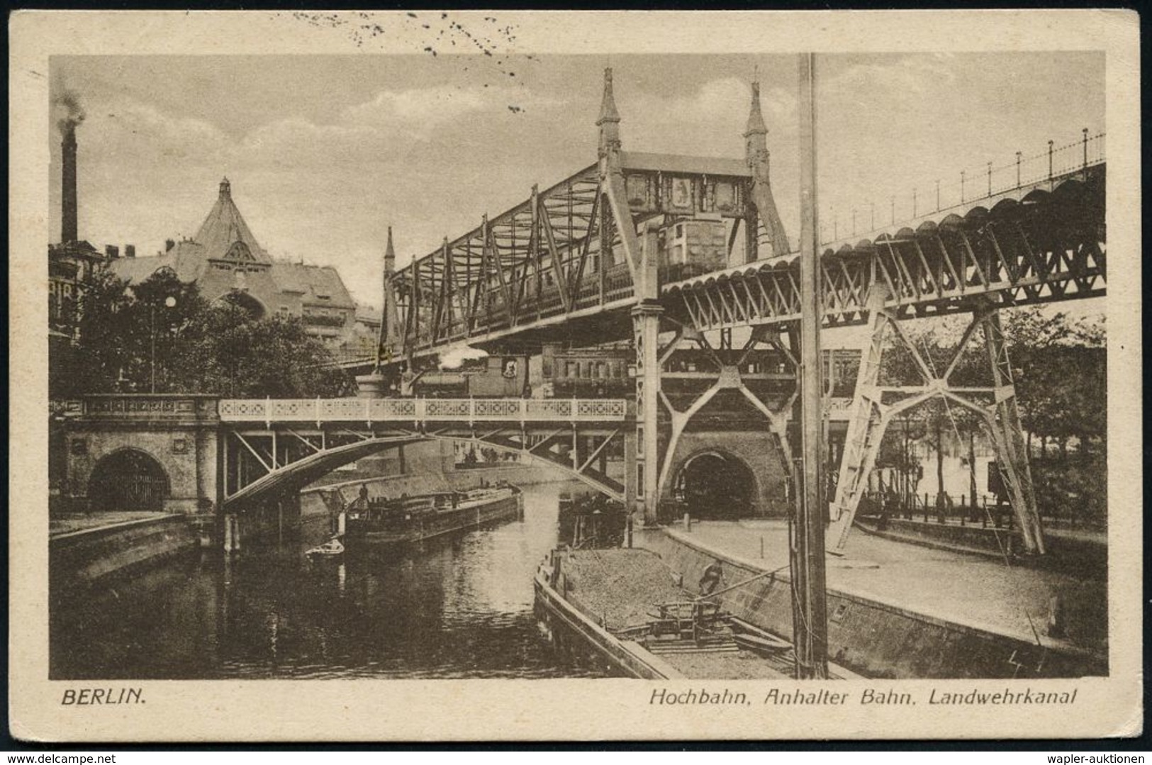 UNTERGRUNDBAHN /U-BAHN : Berlin-Kreuzberg 1908/25 U-Bahn Landwehrkanal/Anhalter Bhf., 12 verschiedene s/w.-Foto-Ak. , te