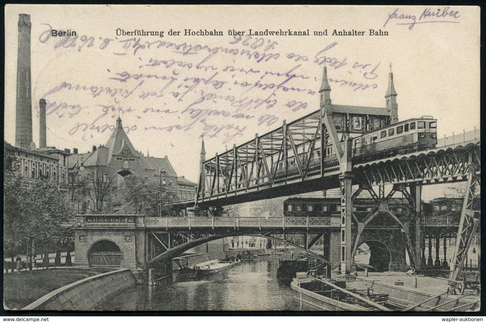UNTERGRUNDBAHN /U-BAHN : Berlin-Kreuzberg 1908/25 U-Bahn Landwehrkanal/Anhalter Bhf., 12 verschiedene s/w.-Foto-Ak. , te