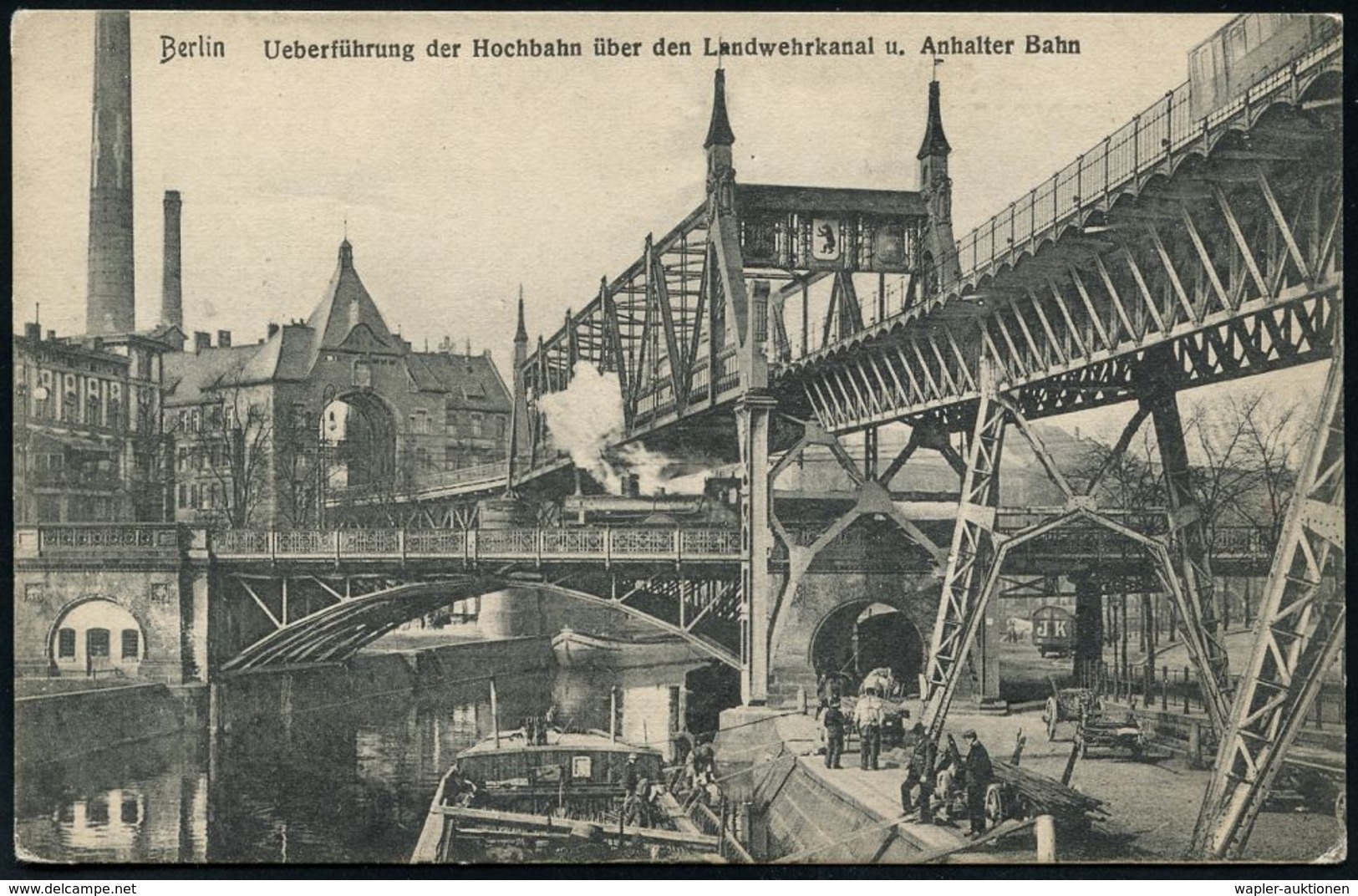 UNTERGRUNDBAHN /U-BAHN : Berlin-Kreuzberg 1908/25 U-Bahn Landwehrkanal/Anhalter Bhf., 12 verschiedene s/w.-Foto-Ak. , te