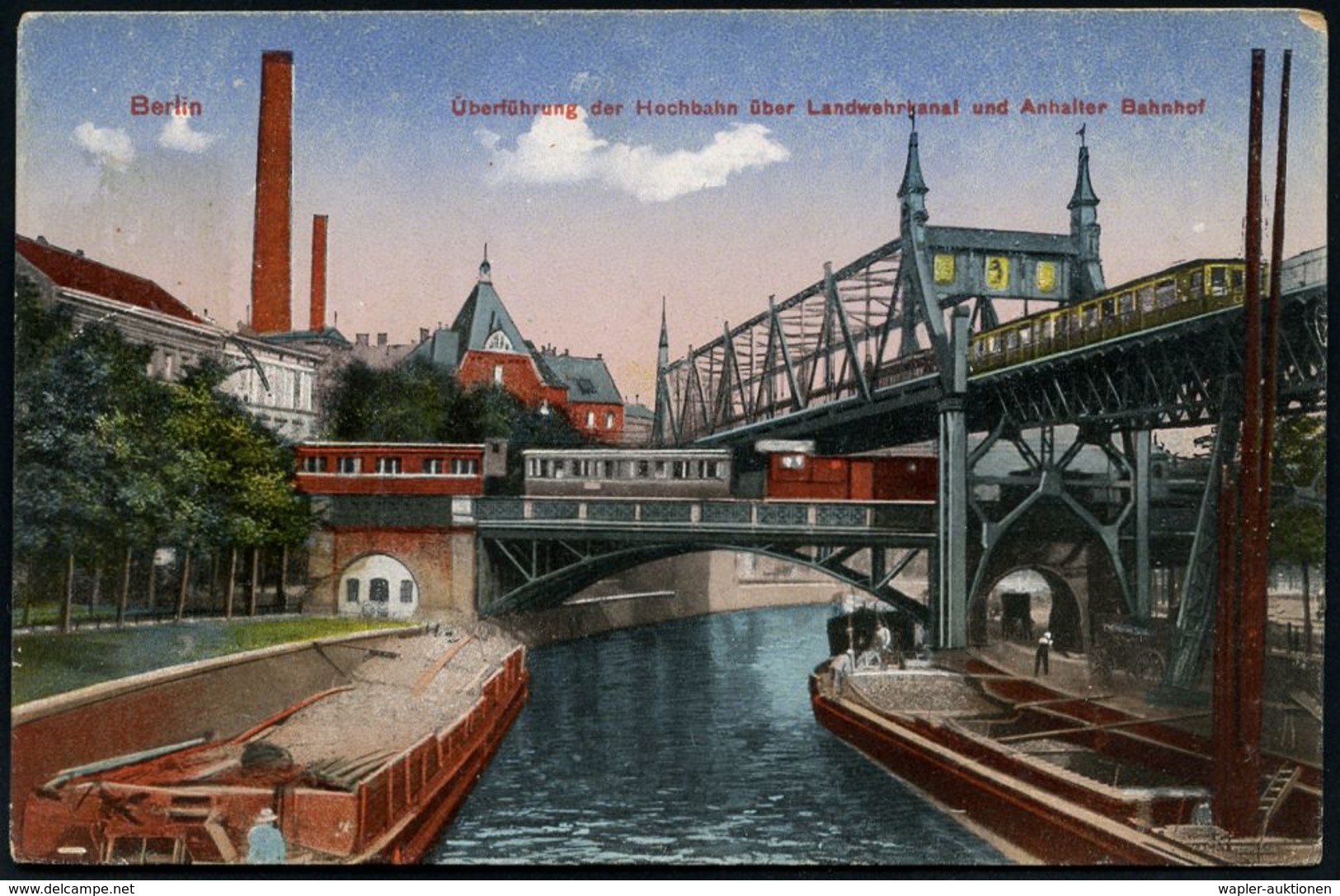 UNTERGRUNDBAHN /U-BAHN : Berlin-Kreuzberg 1909/28 U-Bahn Landwehrkanal/ Anhalter Bhf., 10 verschiedene Color-Foto-Ak. , 