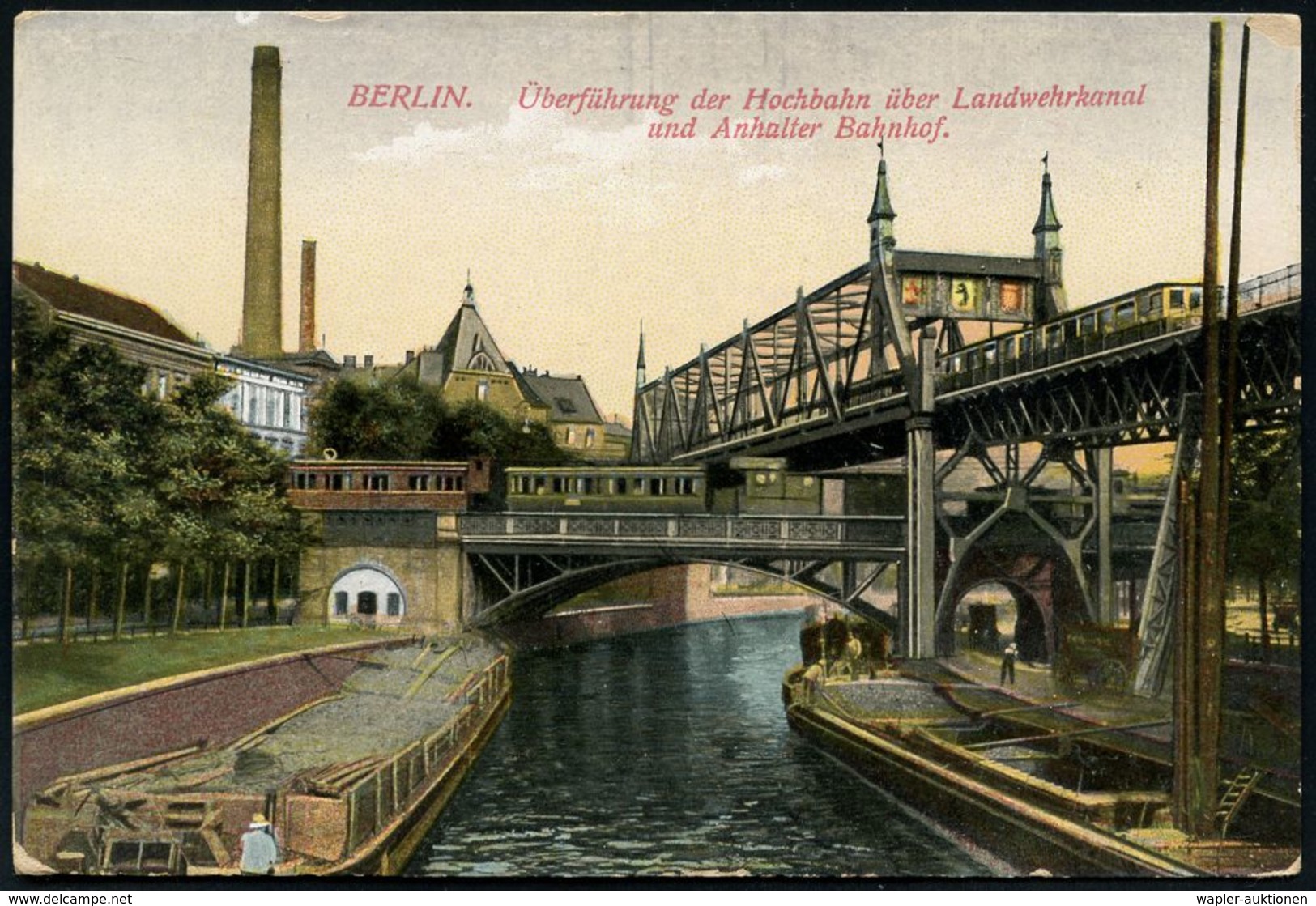 UNTERGRUNDBAHN /U-BAHN : Berlin-Kreuzberg 1909/28 U-Bahn Landwehrkanal/ Anhalter Bhf., 10 verschiedene Color-Foto-Ak. , 
