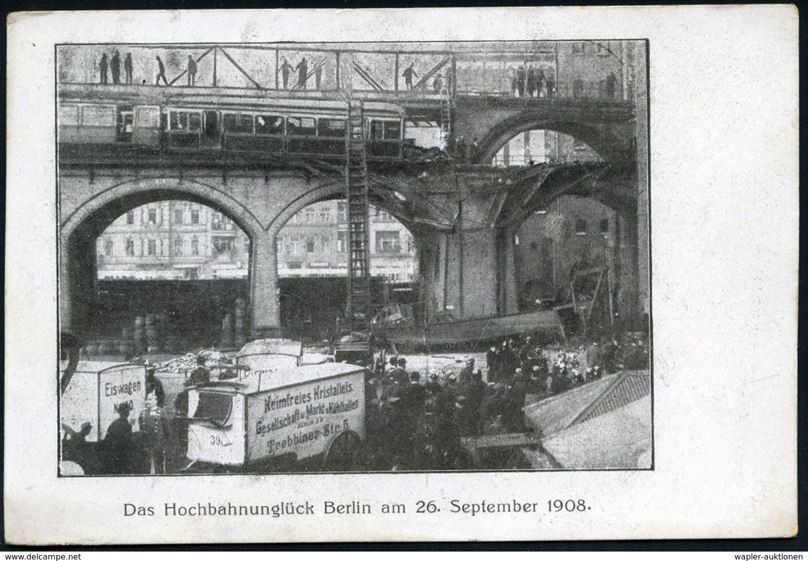 UNTERGRUNDBAHN /U-BAHN : Berlin-Kreuzberg 1908 U-Bahn-Unglück Nahe Dem Gleisdreieck Am 26. Spet. 1908, 4 Verschiedene S/ - Treni