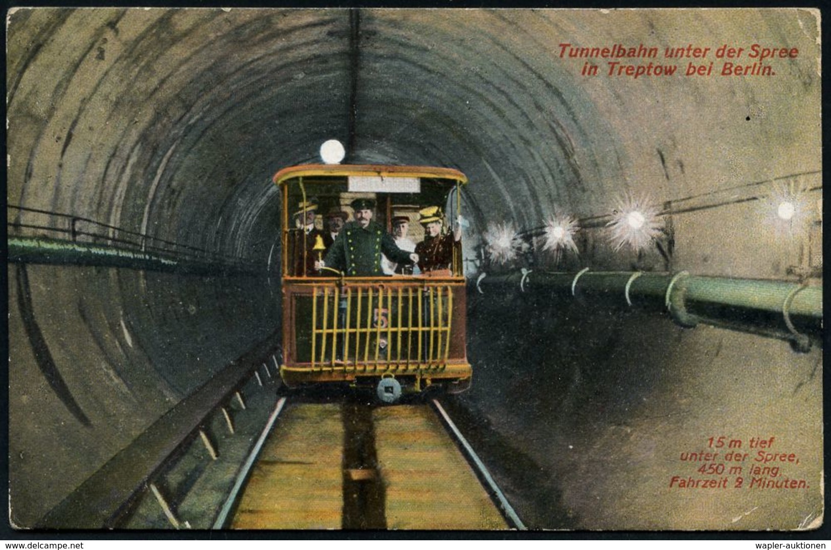 UNTERGRUNDBAHN /U-BAHN : Berlin-Treptow-Stralau 1909/15 6 Verschiedene S/w.- Bzw. Color-Foto-Ak.: Tunnelbahn Unter Der S - Trains