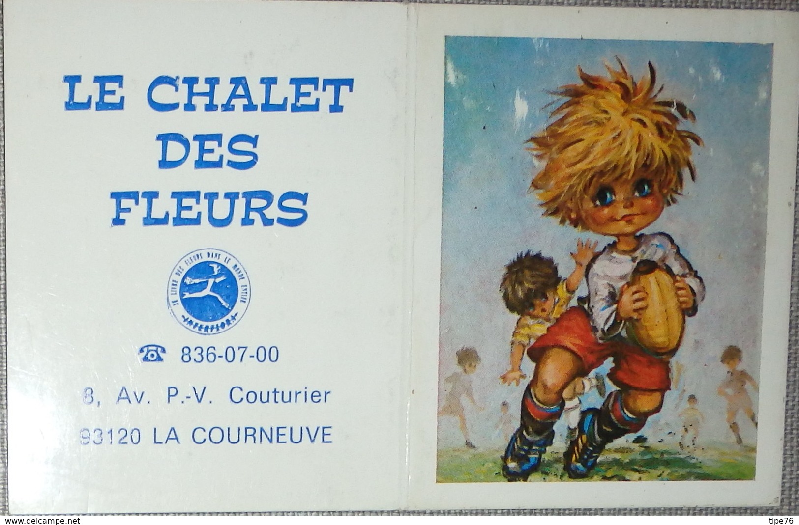 Petit Mini Calendrier Poche  Agenda 1982 Illustration Michel Thomas Poulbot Rugby Fleuriste Interflora La Courneuve - Klein Formaat: 1981-90