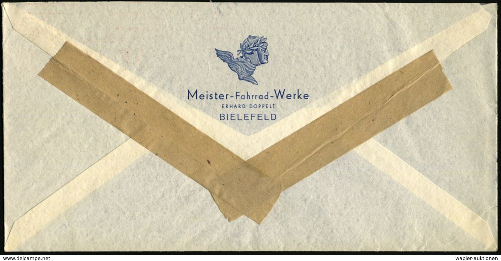 F A H R R A D  / INDUSTRIE & ZUBEHÖR : BIELEFELD 2/ Meister In Aller Welt 1949 (8.12.) Dekorativer AFS = Kopf Radrennfah - Autres (Terre)