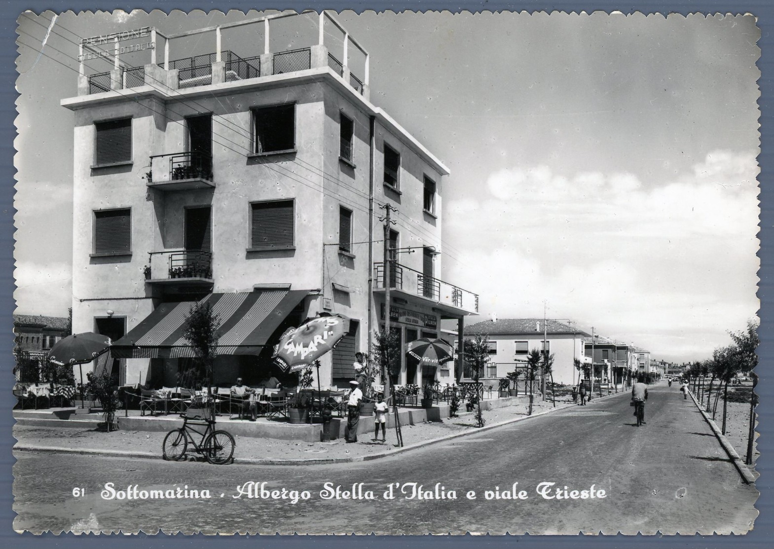 °°° Cartolina - Sottomarina Albergo Stella D'italia E Viale Trieste Nuova °°° - Venezia