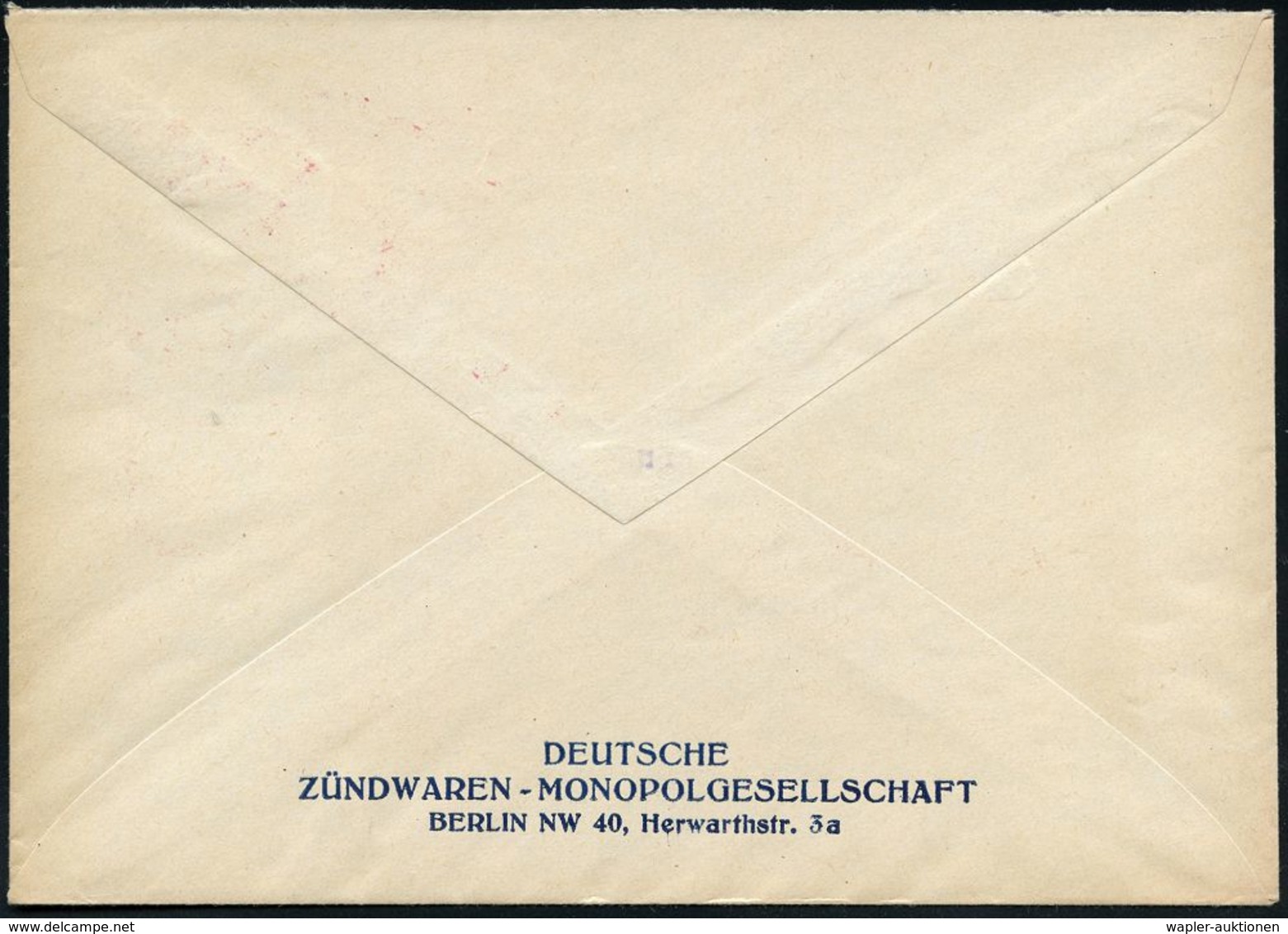 ZÜNDWAREN / PYROTECHNIK / FEUERWERK : BERLIN NW/ 40/ Deutsche Zündwaren-/ Monopolgesellschaft 1935 (18.2.) AFS , Rs. Abs - Sapeurs-Pompiers