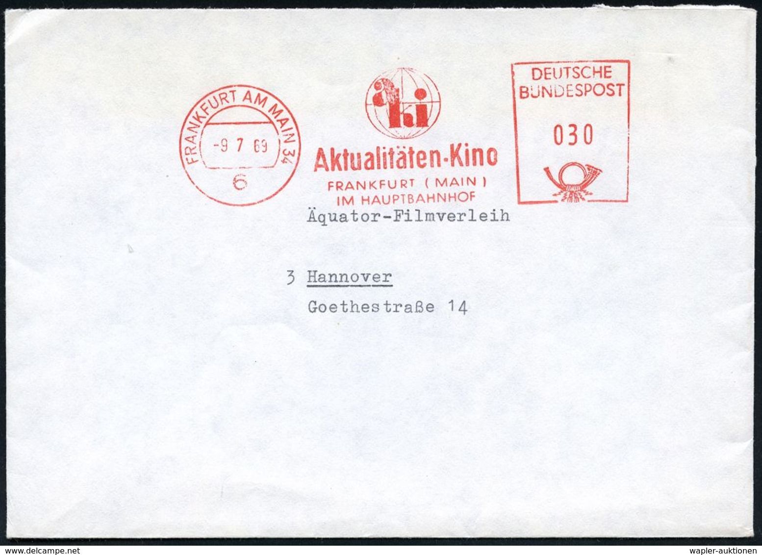 FILM / FILMVERLEIH / FILMTITEL / KINO : 6 FRANKFURT AM MAIN 34/ Aki/ Aktualitäten-Kino/ ..IM HAUPTBAHNHOF 1969 (9.7.) AF - Cinéma