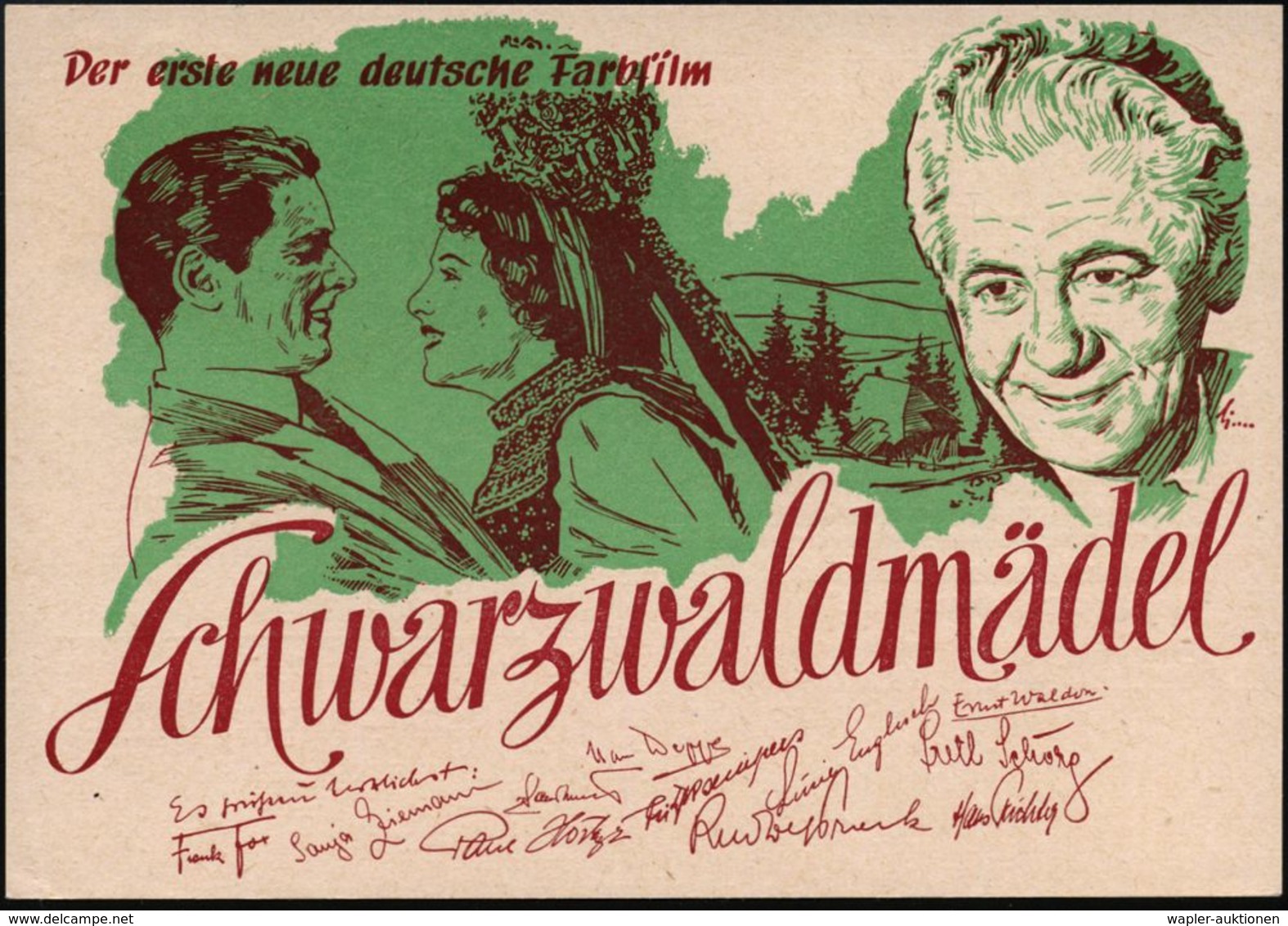 FILM / FILMVERLEIH / FILMTITEL / KINO : (24a) HAMBURG 36/ DER ERSTE/ NEUE/ DT.FARBFILM/ PREMIERE/ SCHWARZWALDMÄDEL 1950  - Cinema