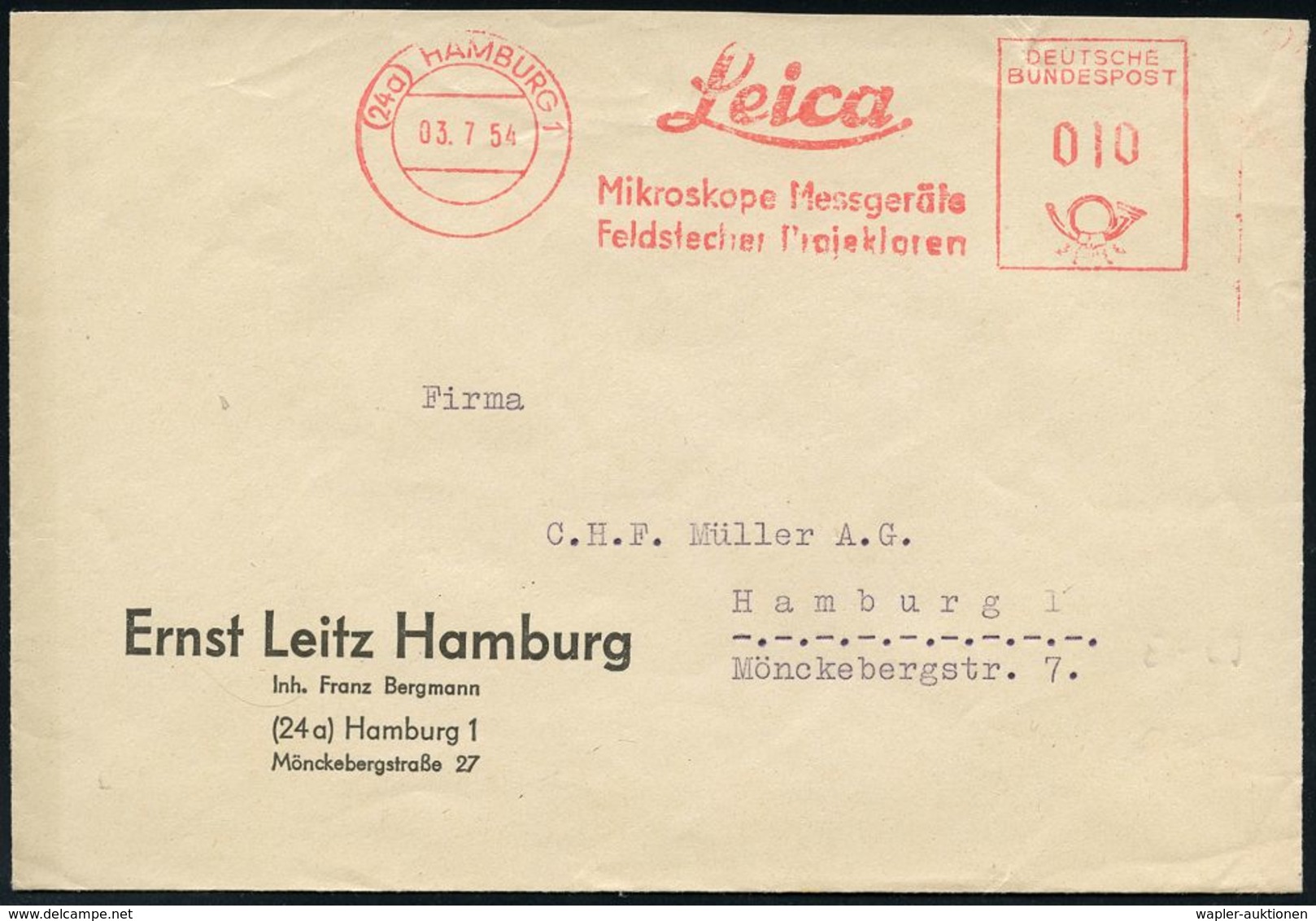 OPTIK / GERÄTE / MIKROSKOP / BRILLE / LICHT : (24a) HAMBURG 1/ Leica/ Mikroskope Messgeräte/ Feldstecher Projektoren 195 - Fotografia