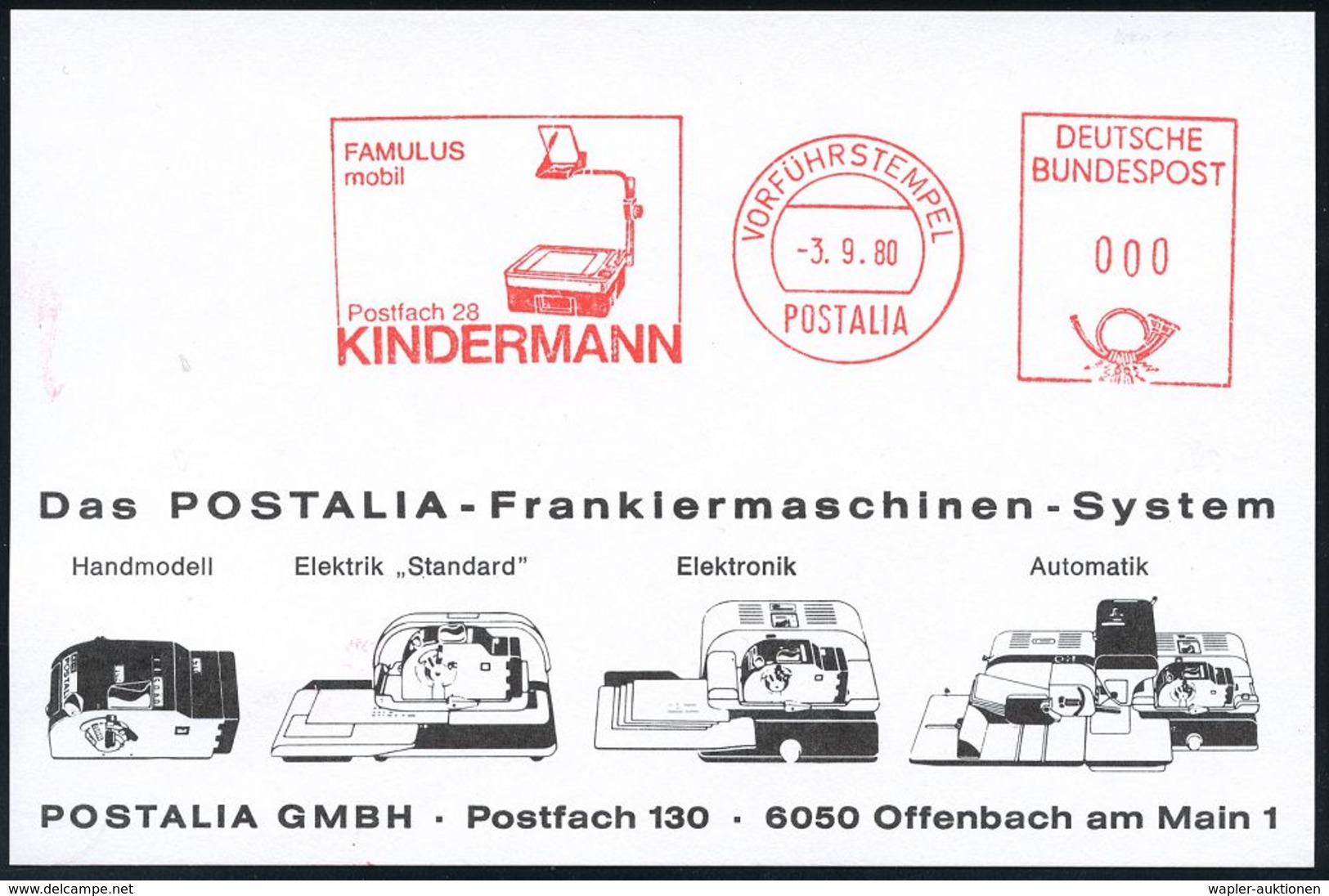 OPTIK / GERÄTE / MIKROSKOP / BRILLE / LICHT : Ochsenfurt 1980 (3.9.) AFS.: VORFÜHRSTEMPEL/POSTALIA/FAMUS/mobil/..KINDERM - Fotografia