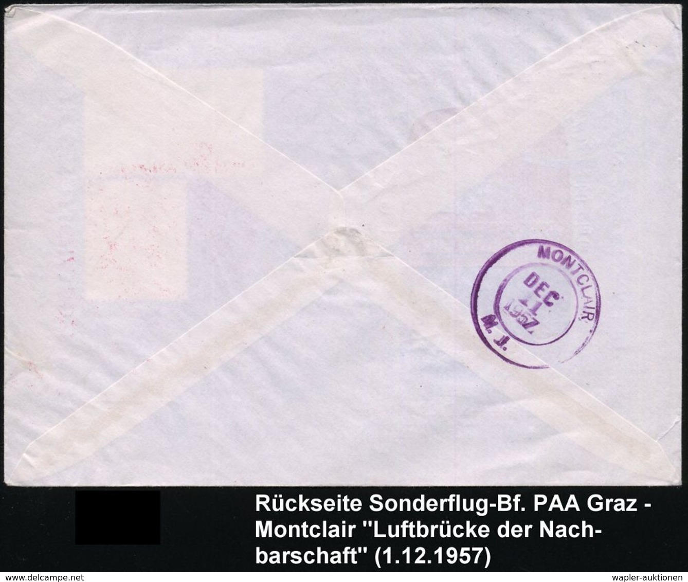 TRANSATLANTIK-ERSTFLÜGE (OHNE KATAPULTPOST) : ÖSTERREICH 1957 (1.12.) Roter SSt: GRAZ/TAG DER BRIEFMARKE/BRIEFM.AUSSTELL - Sonstige (Luft)