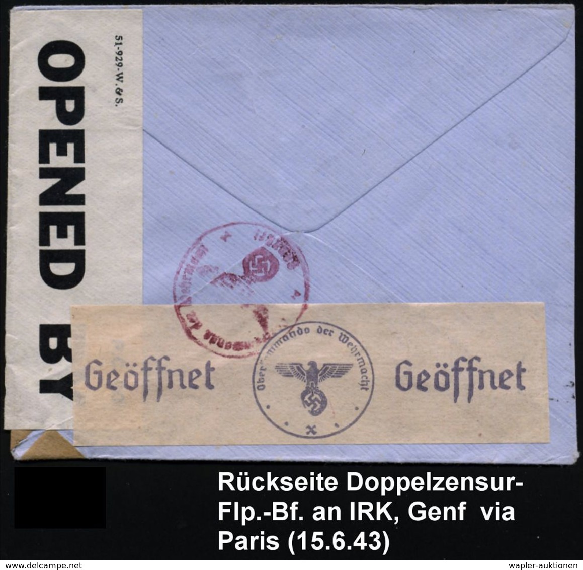 FLUGBEDARFSPOST / REGULÄRE LUFTPOST / FRANKATUREN / PORTOSTUFEN : GROSSBRITANNIEN 1943 (15.6.) MaWellenSt.: SOUTH TOTTEN - Other (Air)