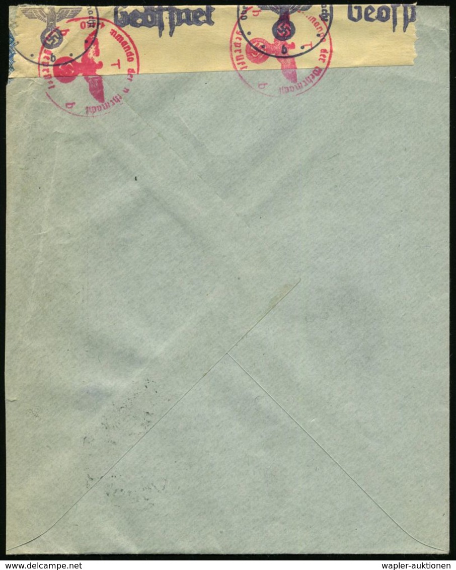 FLUGBEDARFSPOST / REGULÄRE LUFTPOST / FRANKATUREN / PORTOSTUFEN : PORTUGAL 1943 (24.5.) 50 C. Karavelle U. 3 E. Flp. (ge - Other (Air)