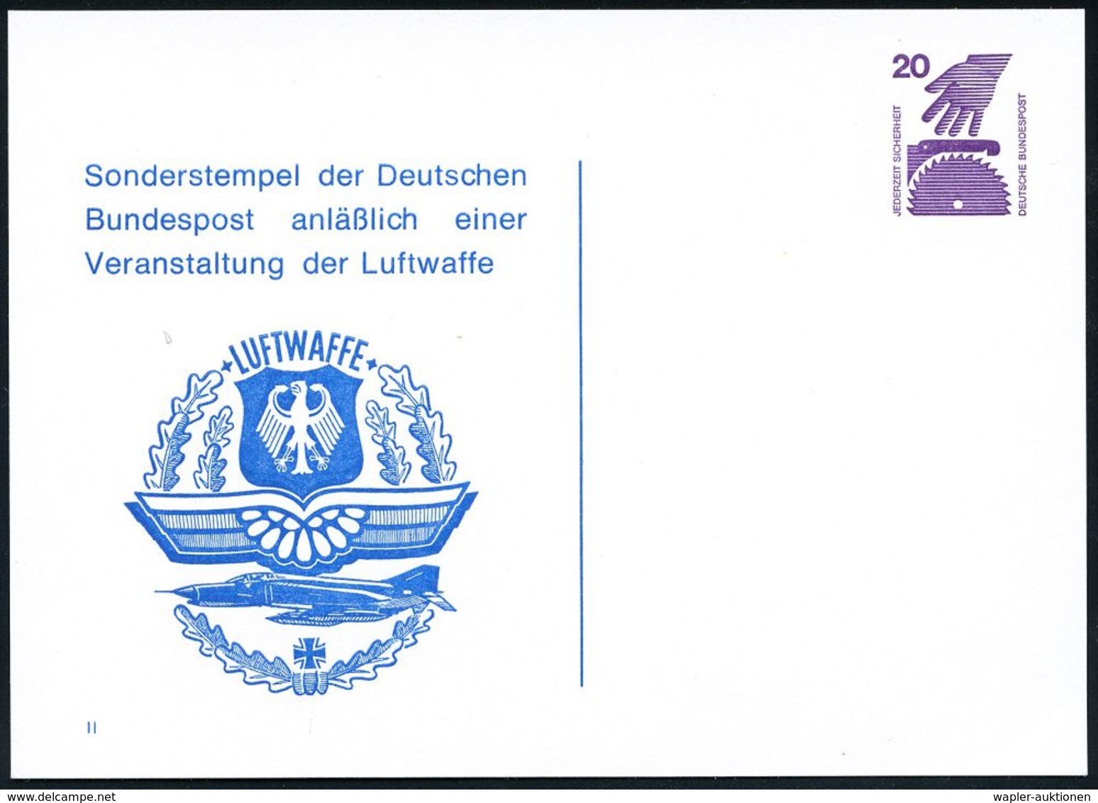 MILITÄRFLUGWESEN / MILITÄRFLUGZEUGE : B.R.D. 1972 PP 20 Pf. Unfall: ..Veranstaltung Der Luftwaffe = Phantom-Kampfjet (u. - Aerei