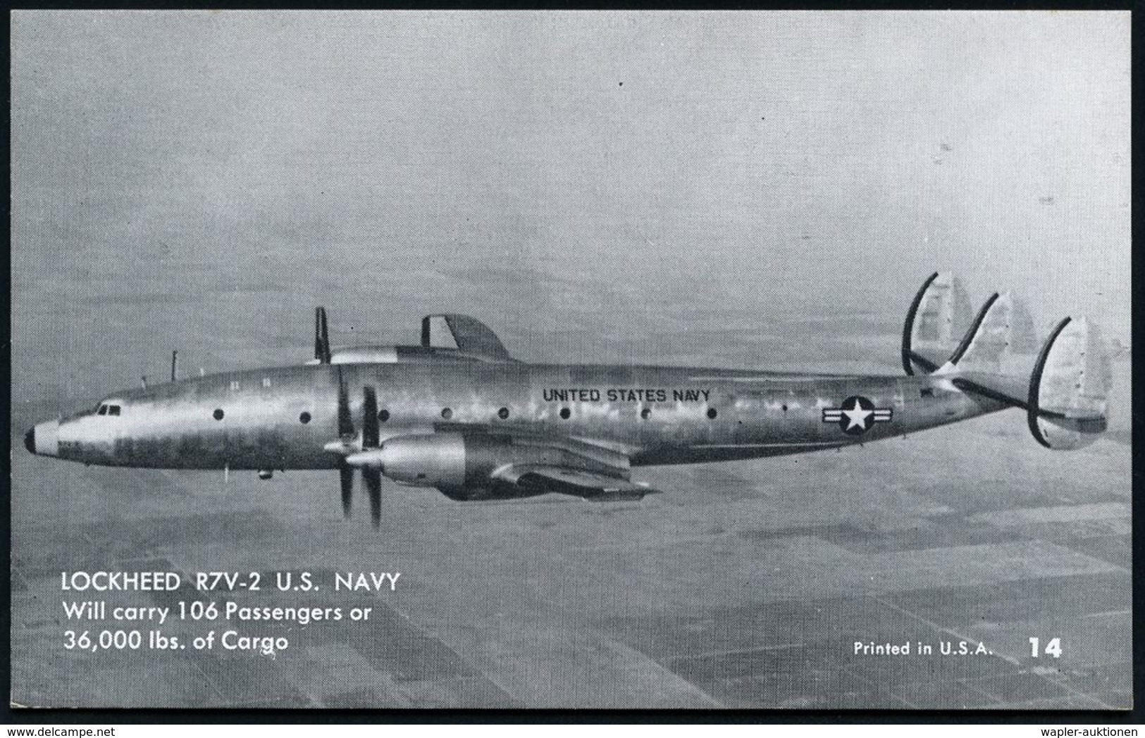 MILITÄRFLUGWESEN / MILITÄRFLUGZEUGE : U.S.A. 1955 (ca.) 3 Verschiedene S/w.-Foto-Ak.: Lockheed "Super Constellation" U.  - Flugzeuge