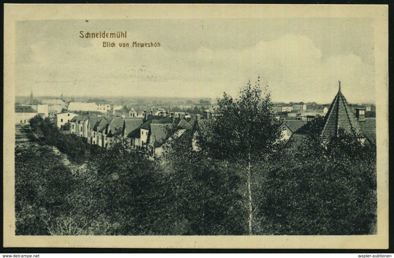 LUFTFELDPOST I. WK : SCHNEIDEMÜHL/ **f 1917 (7.5.) 1K-Brücke + Viol. 1K-HdN: Flieger-Ersatz-Abteilung Nr. 2/1. Kompl. (N - Flugzeuge