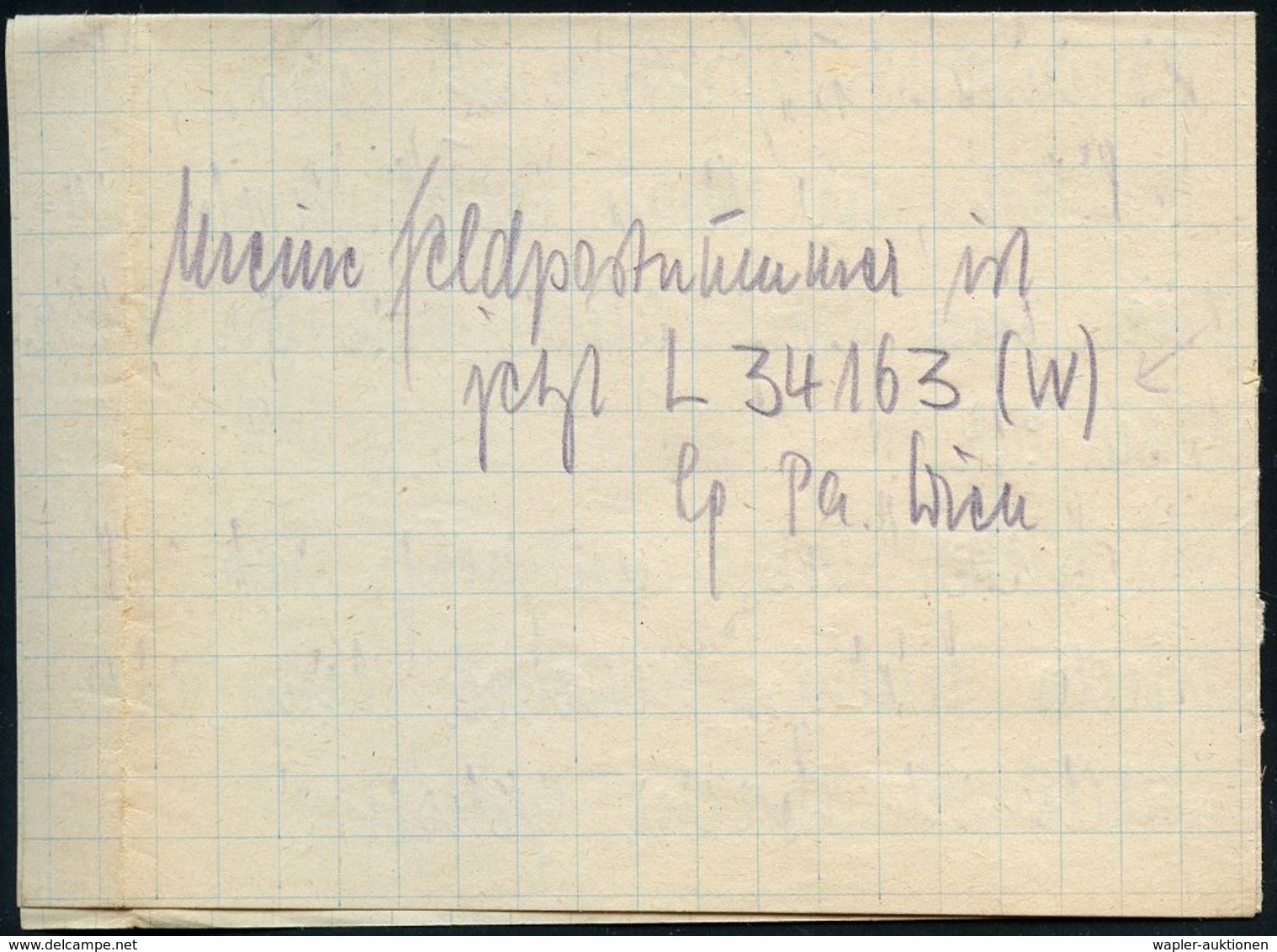 LUFTWAFFE 1939-45 / LUFTFELDPOST II.WK : DEUTSCHES REICH 1942 (13.7.) Blauer Briefstempel: Dienststelle Der Einheit L 08 - Avions