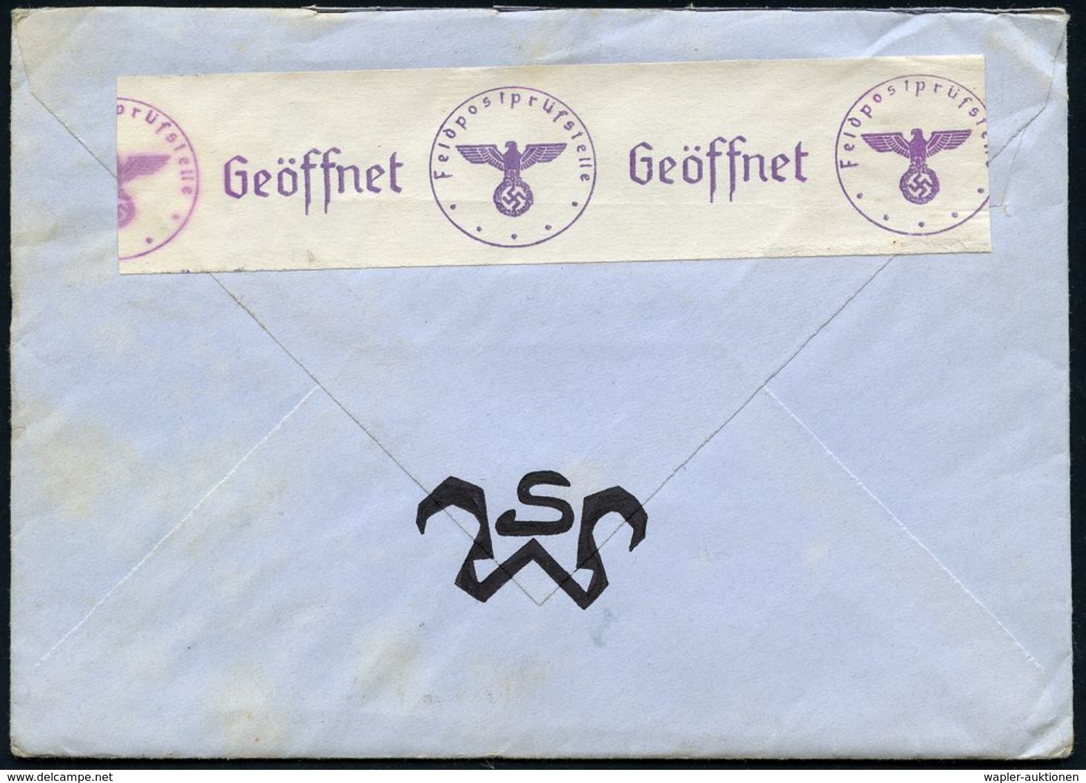 FLIEGERHORST / MILITÄRFLUGHAFEN : DEUTSCHES REICH 1940 (13.8.) 1K: FELDPOST/b/--- + Viol. 1K-HdN: Feldpost L 37125/ Luft - Aerei