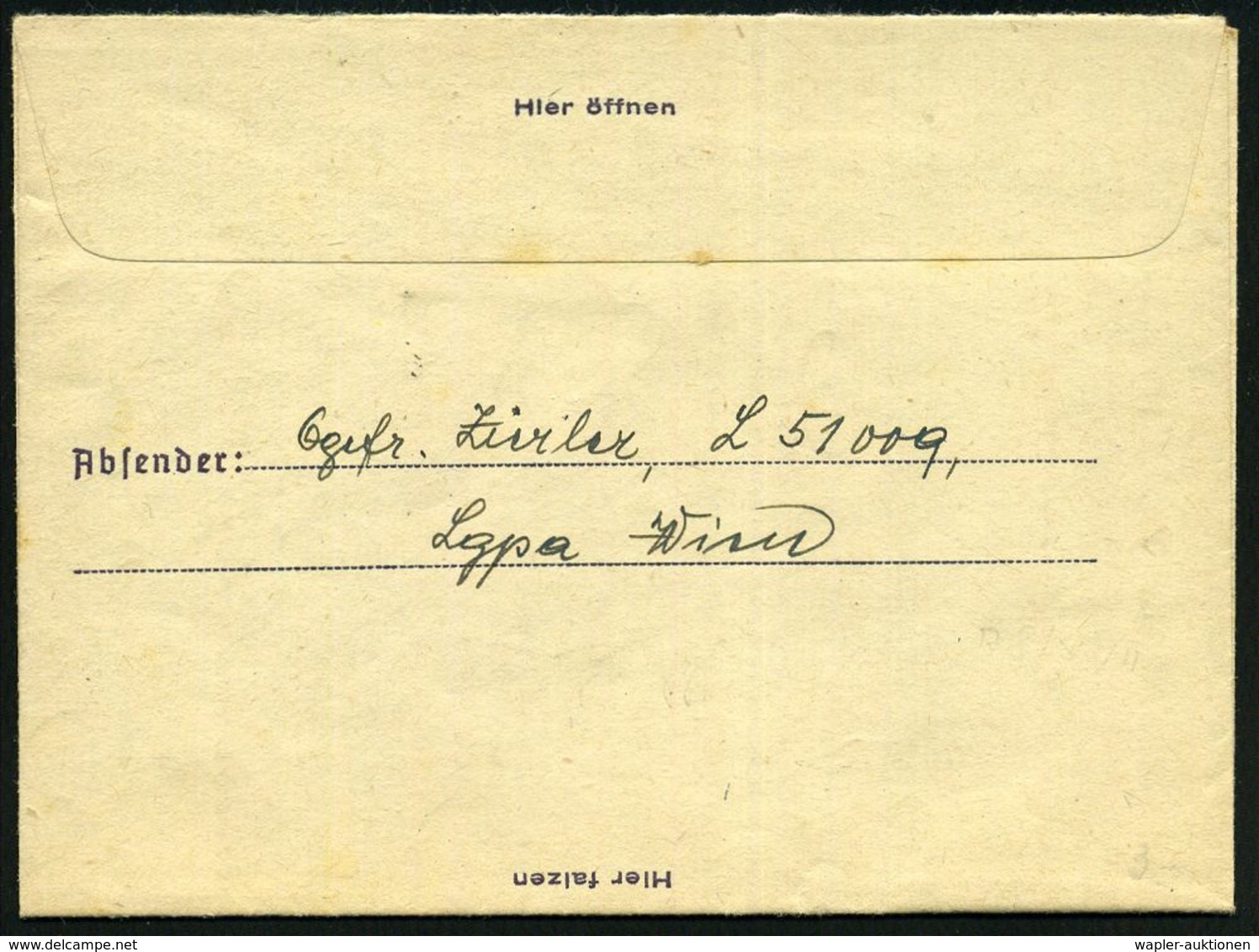 FLIEGERHORST / MILITÄRFLUGHAFEN : DEUTSCHES REICH 1944 (2.3.) 1K: FELDPOST/c/--- + Rs. Hs. Abs.: ".. L 51 009, Lgpa Wien - Aerei