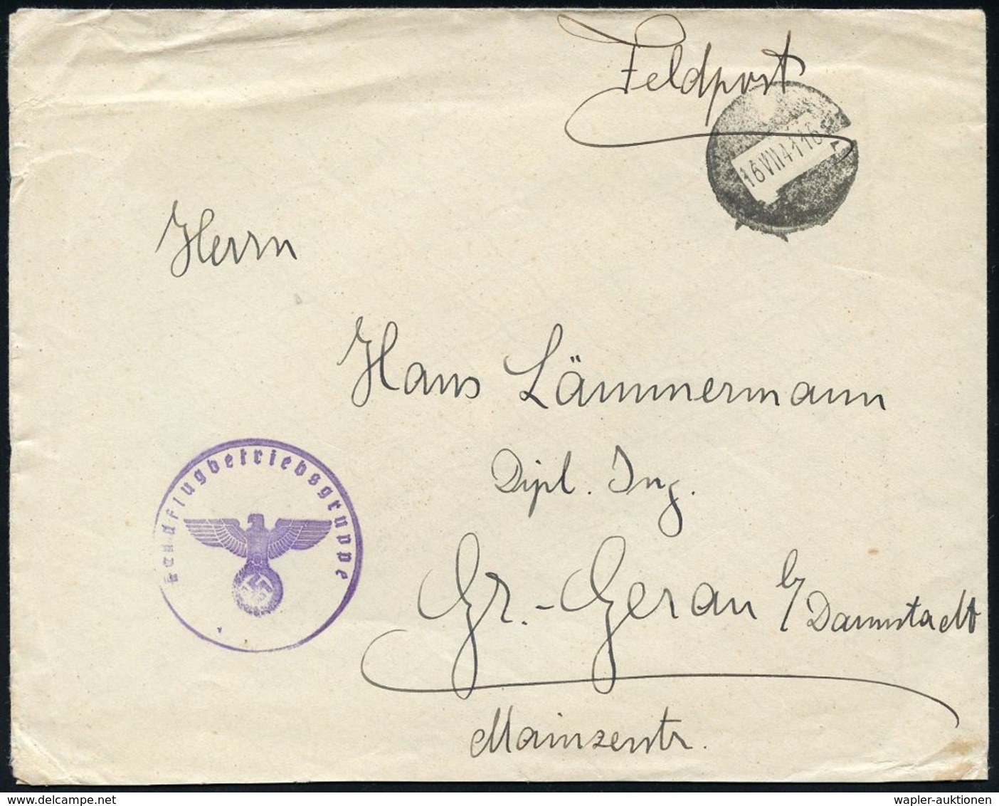 FLIEGERHORST / MILITÄRFLUGHAFEN : GENERALGOUVERNEMENT 1941 (16.7.) Stummer, Abgeschliffener Ehem., Poln. 1K = Tarnstempe - Flugzeuge