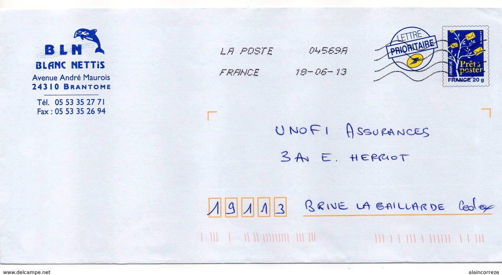 Entier Postal PAP Repiqué Dordogne Brantome Dauphin - Prêts-à-poster: Repiquages Privés