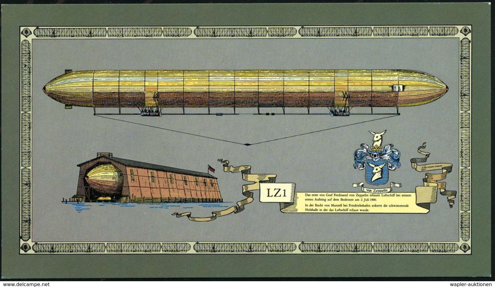 ZEPPELIN-MEMORABILA / ERINNERUNGSBELEGE : 4300 ESSEN 1/ 1.AUFSTIEG LZ 1/ VOR 80 JAHREN.. 1980 (7.9.) SSt = Zeppelin LZ 1 - Zeppeline