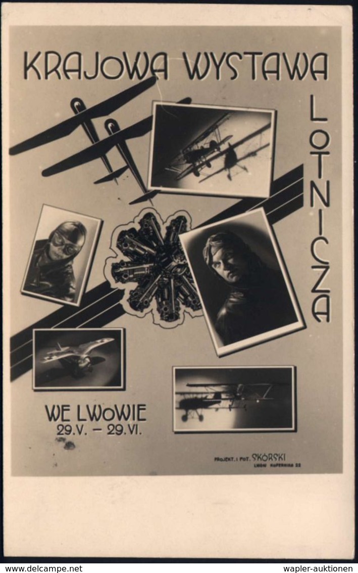 LUFTFAHRT-AUSSTELLUNGEN & KONGRESSE : POLEN 1938 (16.4.) SSt: LWOW/a/KRAJOWA WYSTAWA LOTNICZA (Luftfahrt-Ausst. Lemberg) - Avions