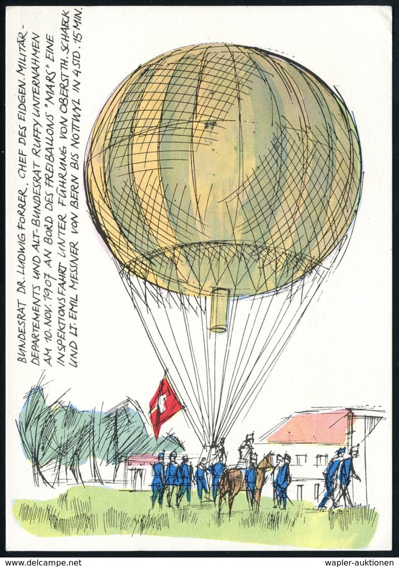 BALLON / BALLON-FELDPOST : (14ab EGLOFS (WÜRTT)/ A 1957 (22.9.) 2K-Steg = Landeort, Viol. Ra. Ballon "Helvetia" Aus Züri - Airships