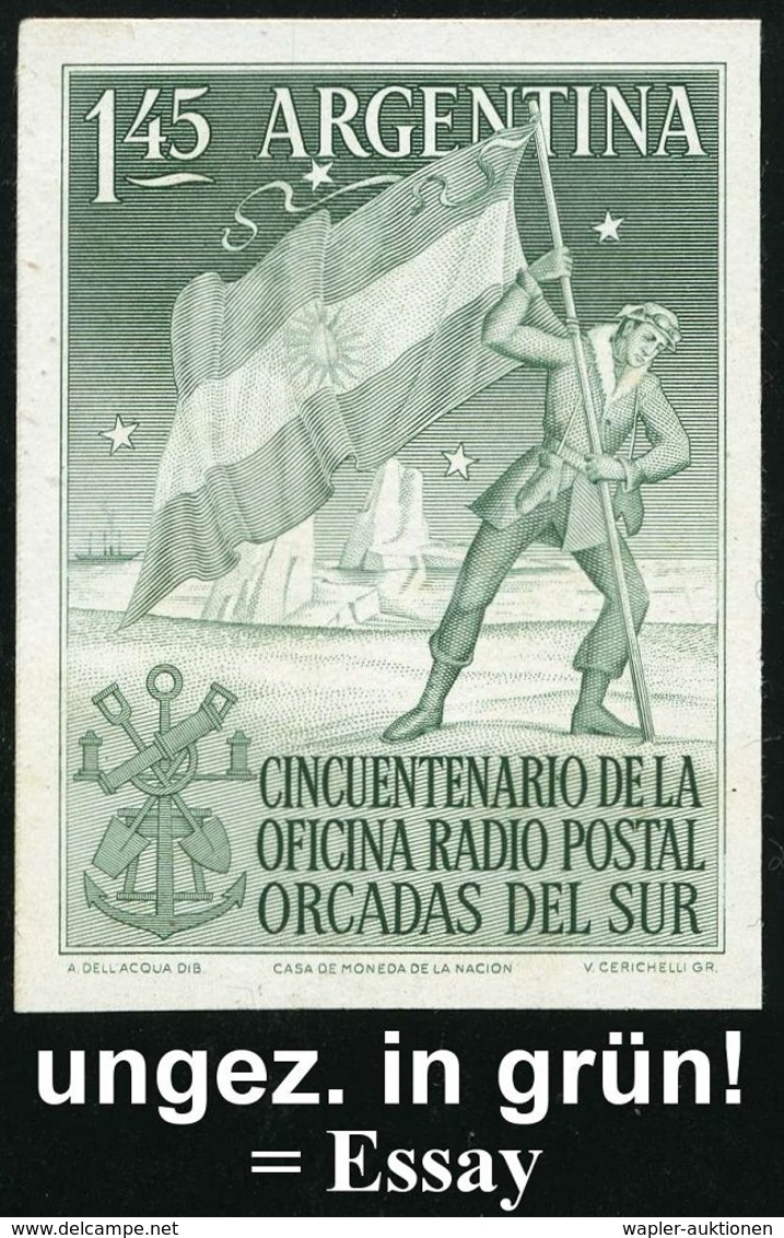 FUNK / FUNKWELLEN / AMATEURFUNK / MORSEN : ARGENTINIEN 1954 (Jan.) 1,45 P. "50 Jahre Post-Funkstation Süd-Orkney-Inseln" - Non Classés