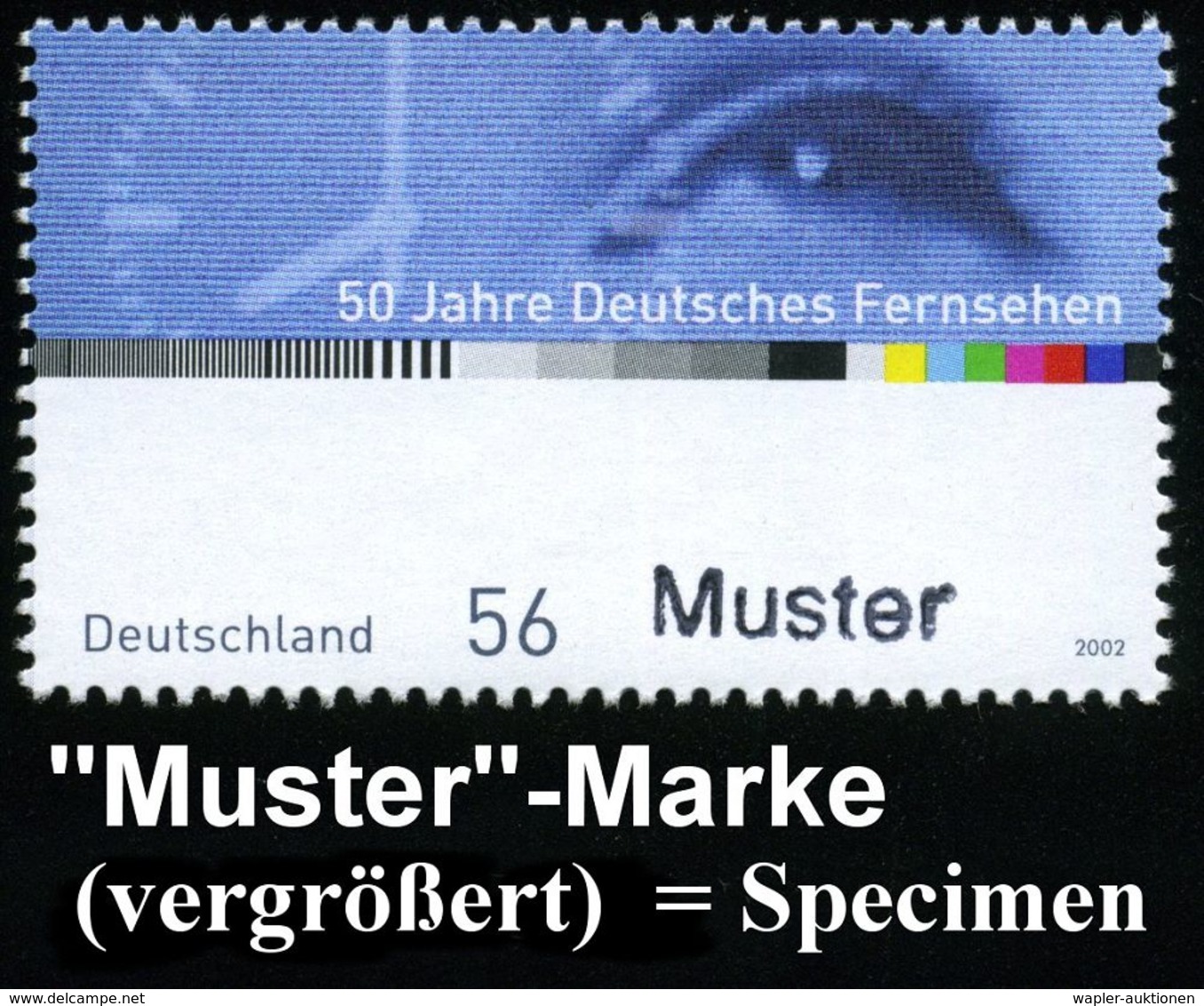 FERNSEHEN / TV-INDUSTRIE & APPARATE : B.R.D. 2002 (Nov.) 56 C. "50 Jahre Deutsches Fernsehen" Mit Amtl. Handstempel  "M  - Non Classés
