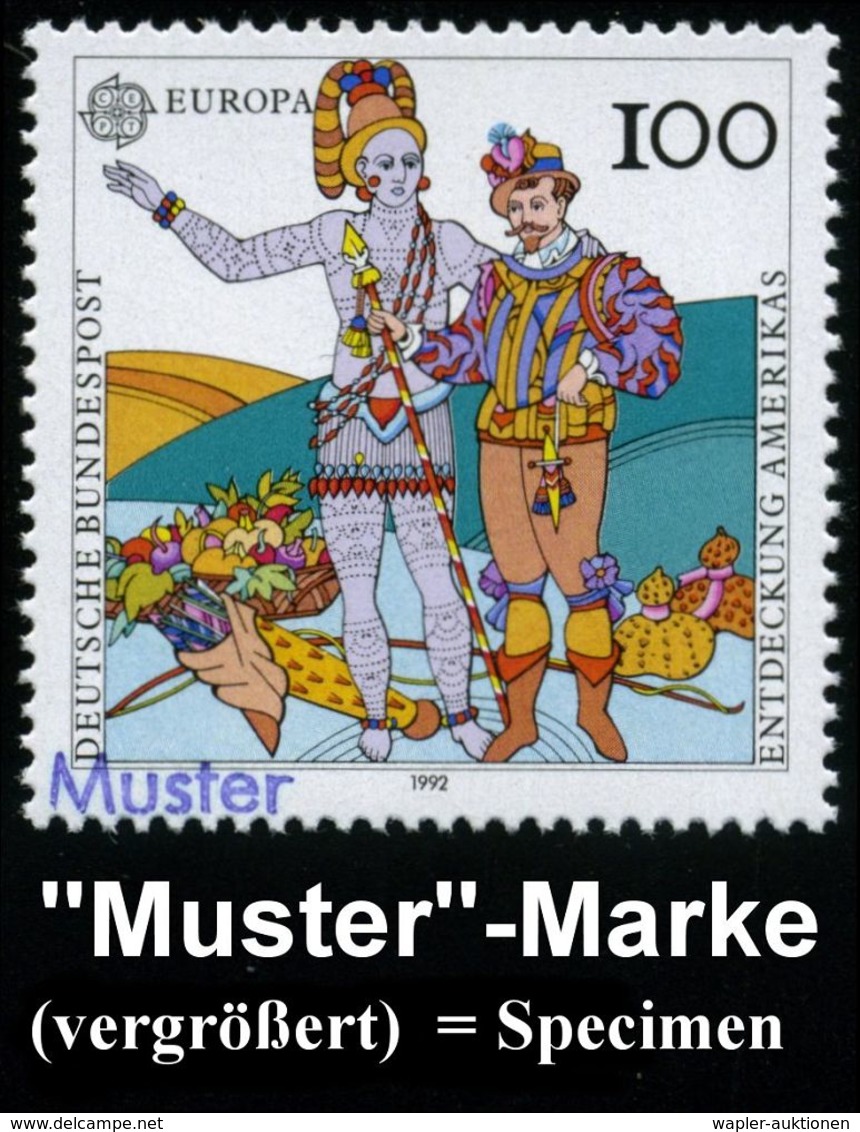 CHRISTOPH KOLUMBUS : B.R.D. 1992 (Mai) 60 Pf. U. 100 Pf. Europa CEPT, Kompl. Satz = Entdeckung Amerikas, Je Mit Amtl. Ha - Christopher Columbus