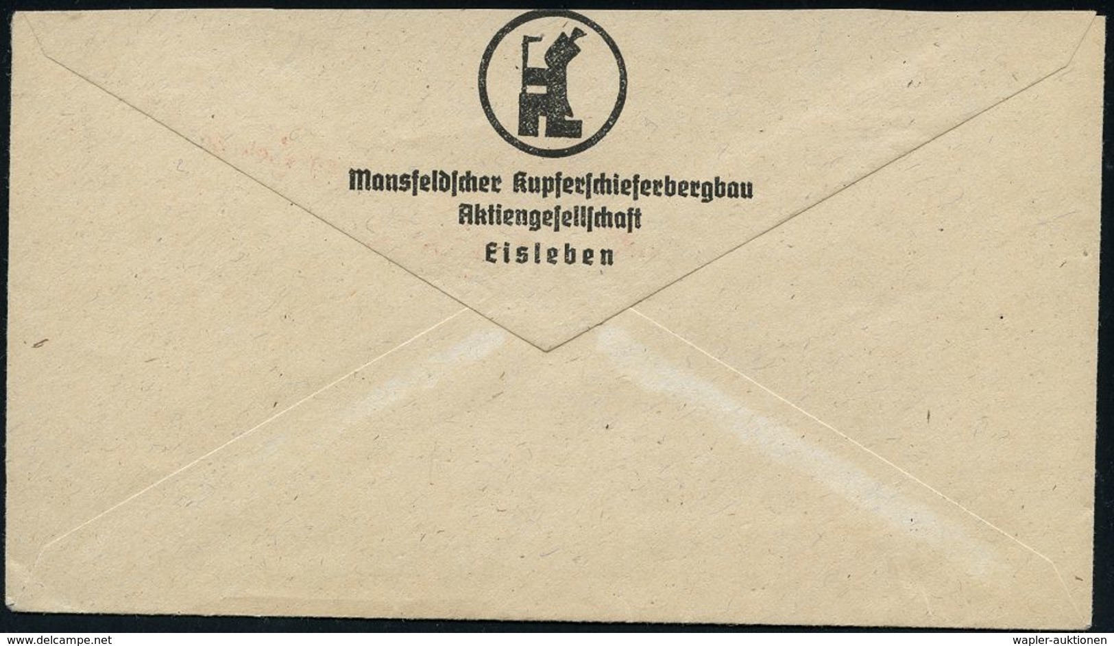 BERGBAU / AUSRÜSTUNG / GERÄTE / UNIFORMEN : EISLEBEN/ Mansfelder Kupferschieferbergbau/ AG 1945 (14.12.) Aptierter AFS F - Altri & Non Classificati