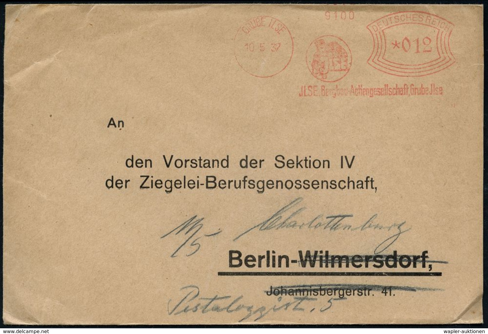 BERGBAU / AUSRÜSTUNG / GERÄTE / UNIFORMEN : G R U B E  I L S E /  JLSE Bergbauaktiengesellschaft.. 1937 (10.5.) Seltener - Sonstige & Ohne Zuordnung