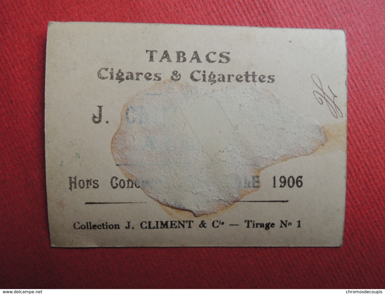 Chromo Photo. Cigarettes CLIMENT. Alger. Artiste. Femme Nue.Erotisme. VENUSTA - Climent