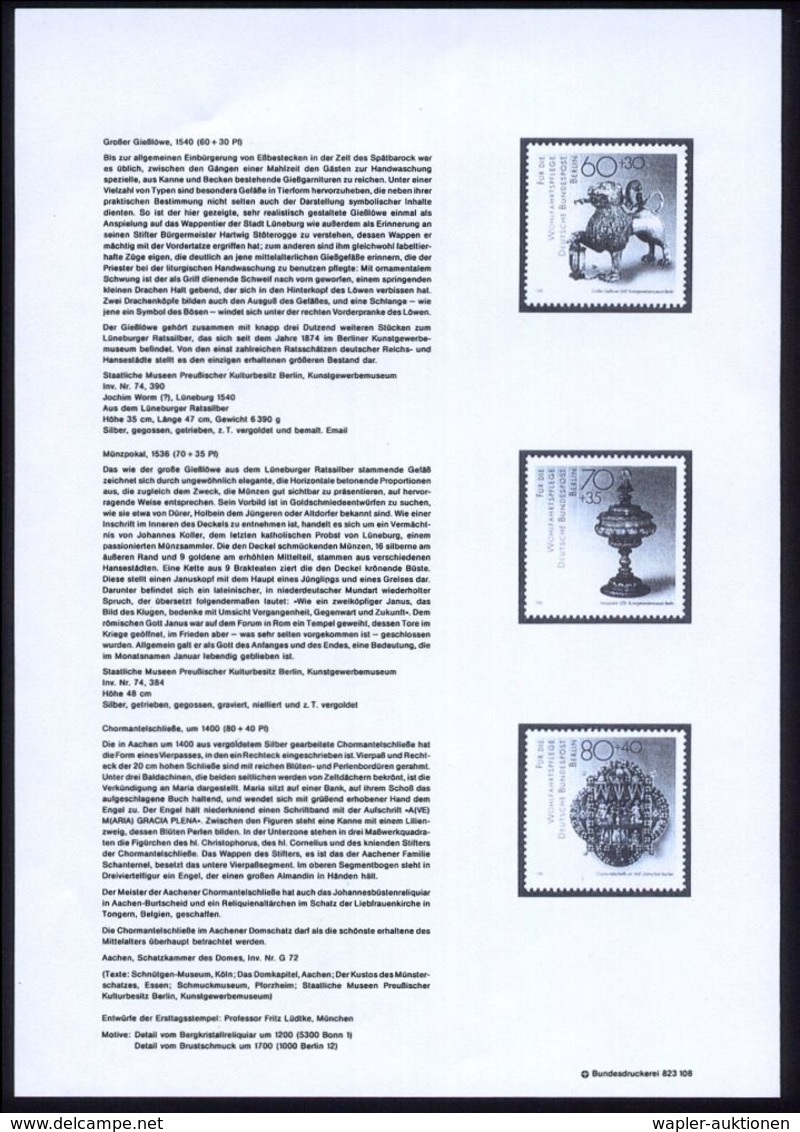 SCHMUCK / EDELSTEINE / DIAMANTEN : BERLIN 1988 (Okt.) Wofa, Kompl. Satz , Histor. Gold- U. Silberschmuck Alle Mit Amtl.  - Autres & Non Classés