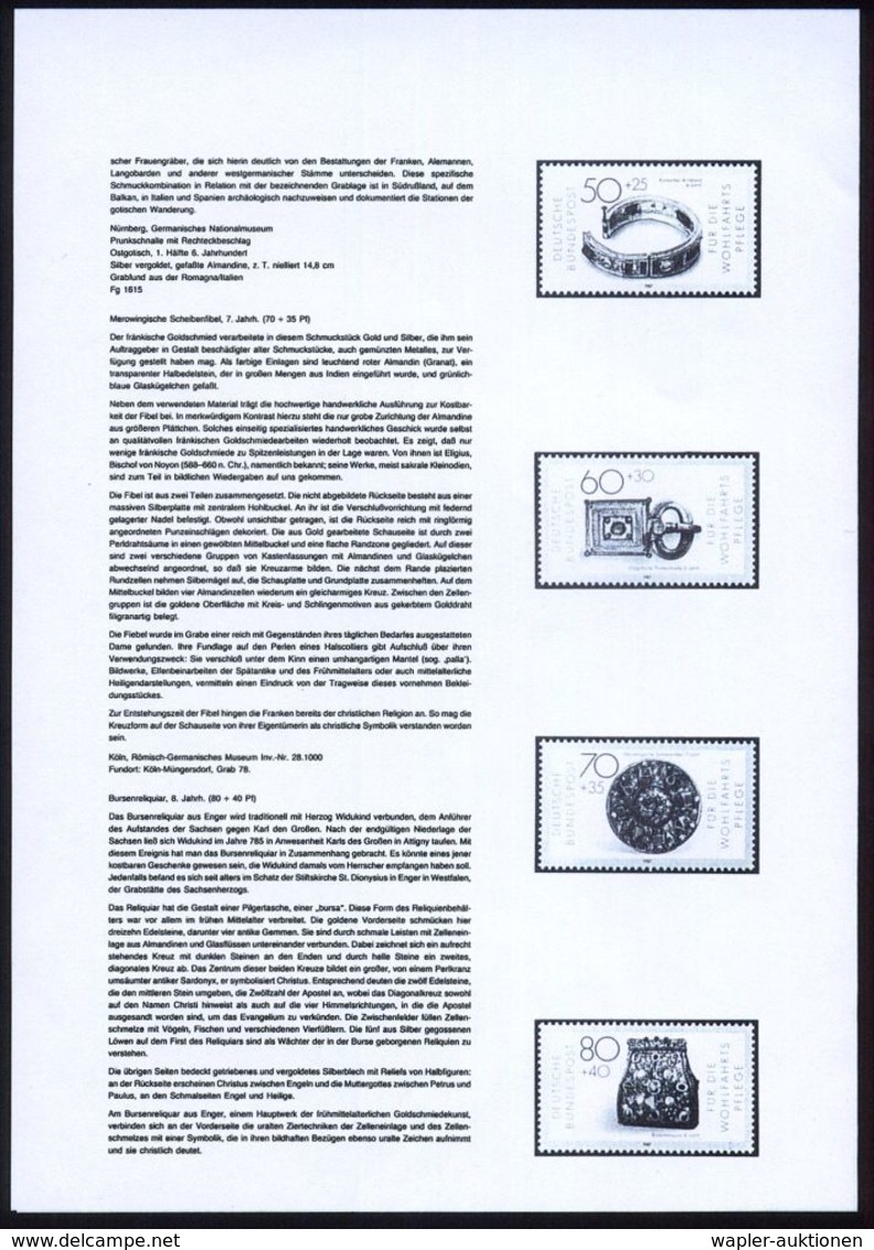 SCHMUCK / EDELSTEINE / DIAMANTEN : B.R.D. 1987 (Okt.) Wofa, Kompl. Satz , Histor. Gold- U. Silberschmiedekunst ,  A L L  - Autres & Non Classés