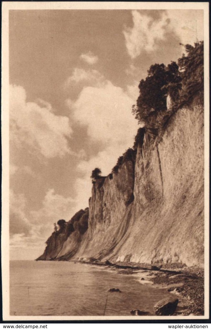 PALÄONTOLOGIE / SAURIER / AUSGESTORBENE TIERE : Sassnitz 1934 6 Pf. BiP WHW-Lotterie, Grün: Kreidefelsen Insel Rügen (+  - Sonstige & Ohne Zuordnung