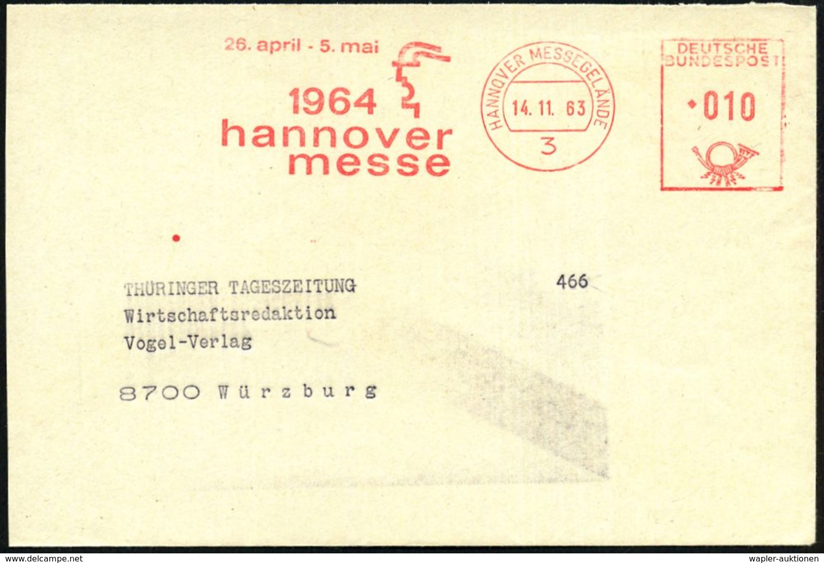 INTERNATIONALE MESSE HANNOVER : 3 HANNOVER MESSEGELÄNDE/ 26.april -5.mai/ 1964/ Hannover/ Messe 1963 (14.11.) AFS (Merku - Non Classés
