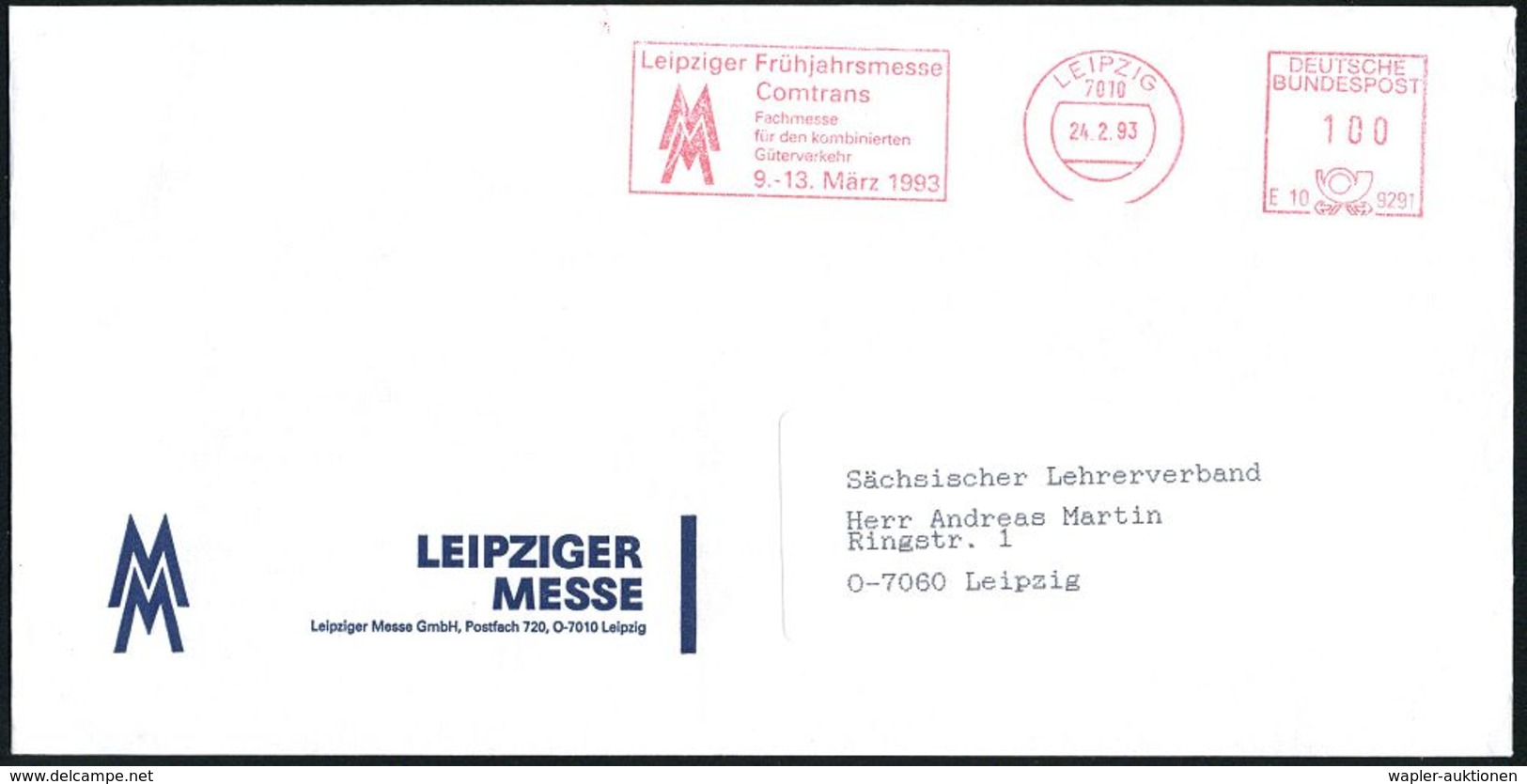 INTERNATIONALE LEIPZIGER MUSTERMESSE (MM) : 7010 LEIPZIG/ E10 9291/ Leipz.Frühjahrsmesse/ Comtrans/ Fachmesse../ Güterve - Non Classés