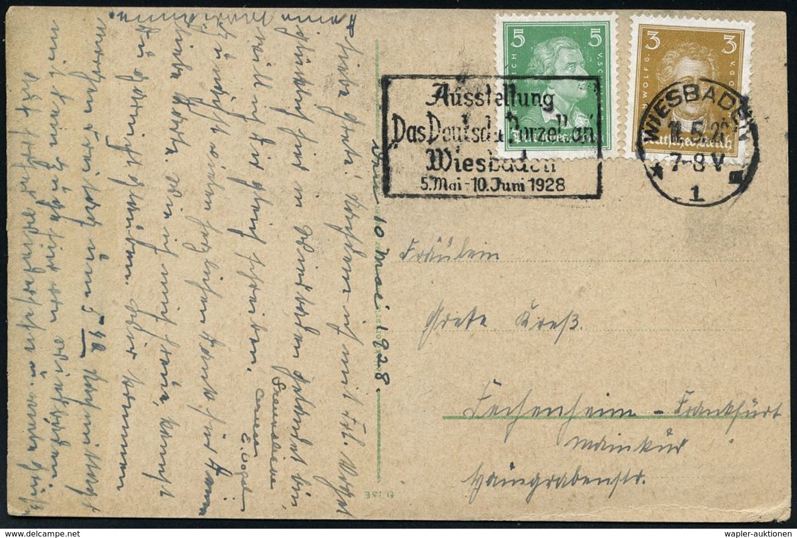 KERAMIK / PORZELLAN / MANUFAKTUREN : WIESBADEN/ *1III/ Ausstellung/ "Das Deutsche Porzellan"/ ..5.Mai-19.Juni 1928 (7.6. - Porzellan